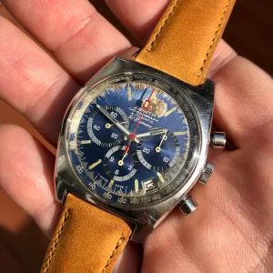 1971 Zenith El Primero A3818 Cover Girl Steel Vintage Chronograph Wristwatch
