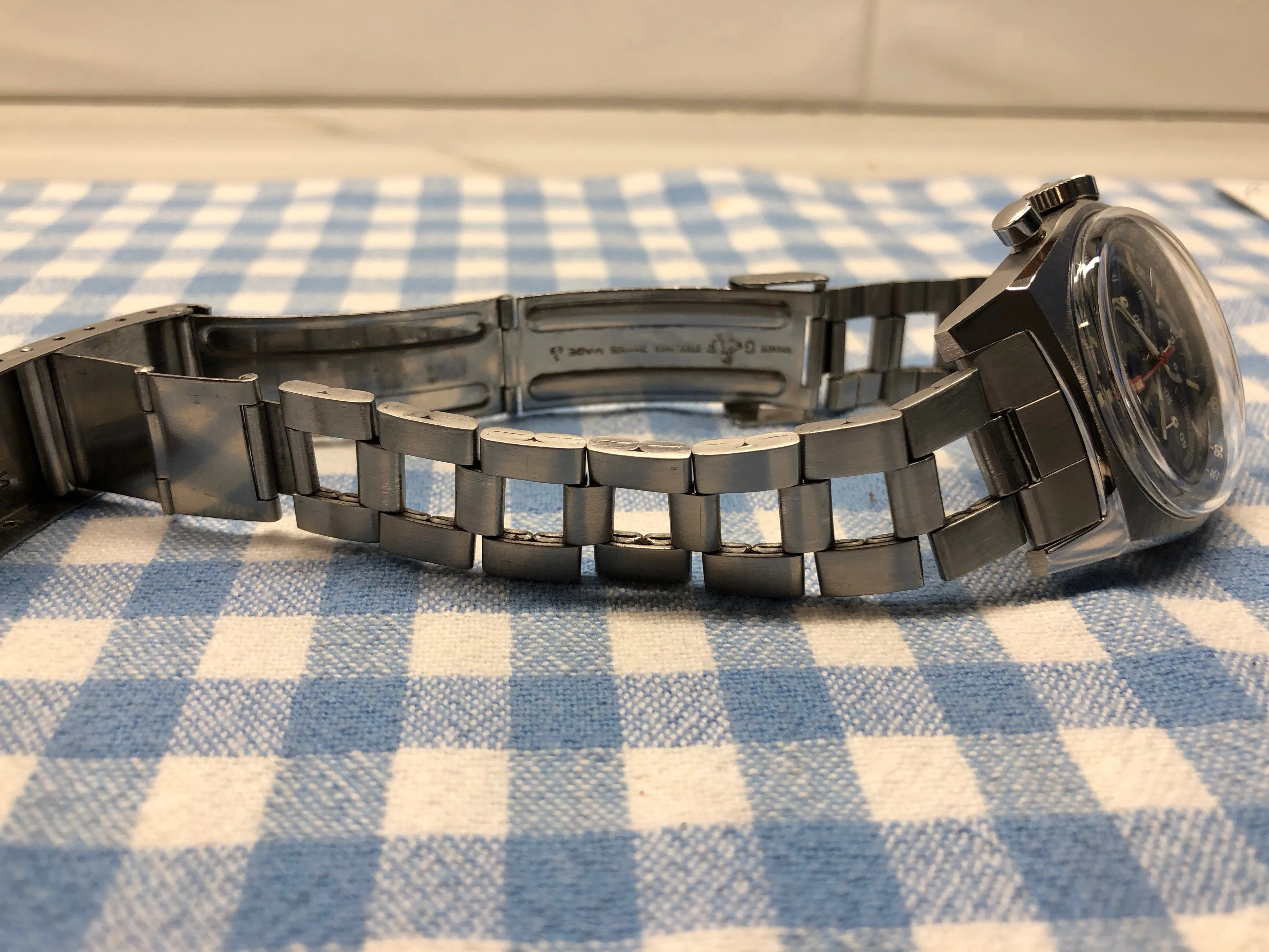 1971 Zenith El Primero Cover Girl A3818 Steel Chronograph Automatic Gay Freres Wristwatch