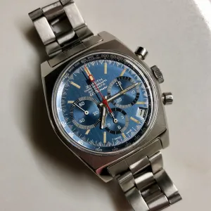 1971 Zenith El Primero Cover Girl A3818 Steel Chronograph Automatic Gay Freres Wristwatch
