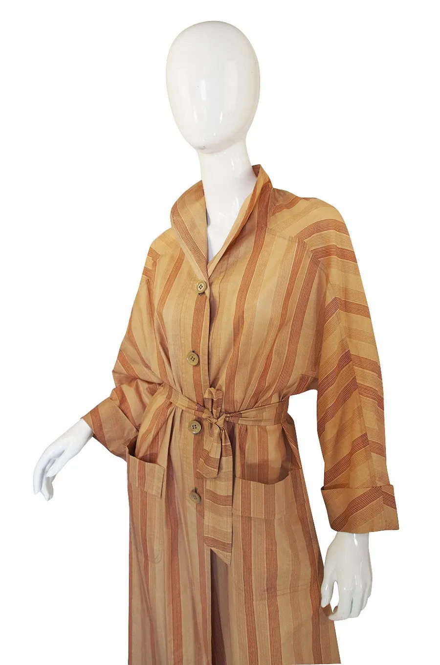 1973 Valentino Striped Lightweight Coat