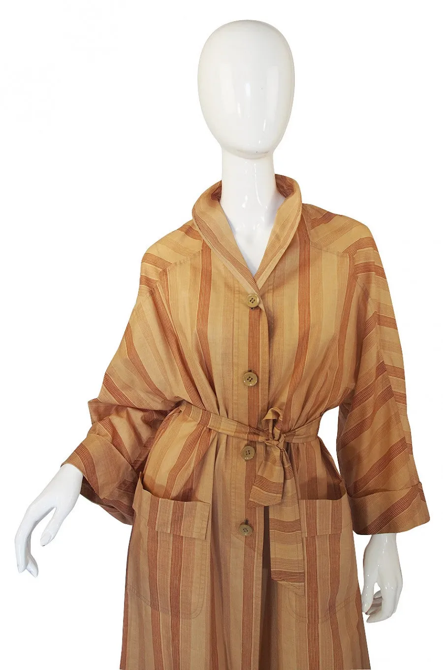 1973 Valentino Striped Lightweight Coat