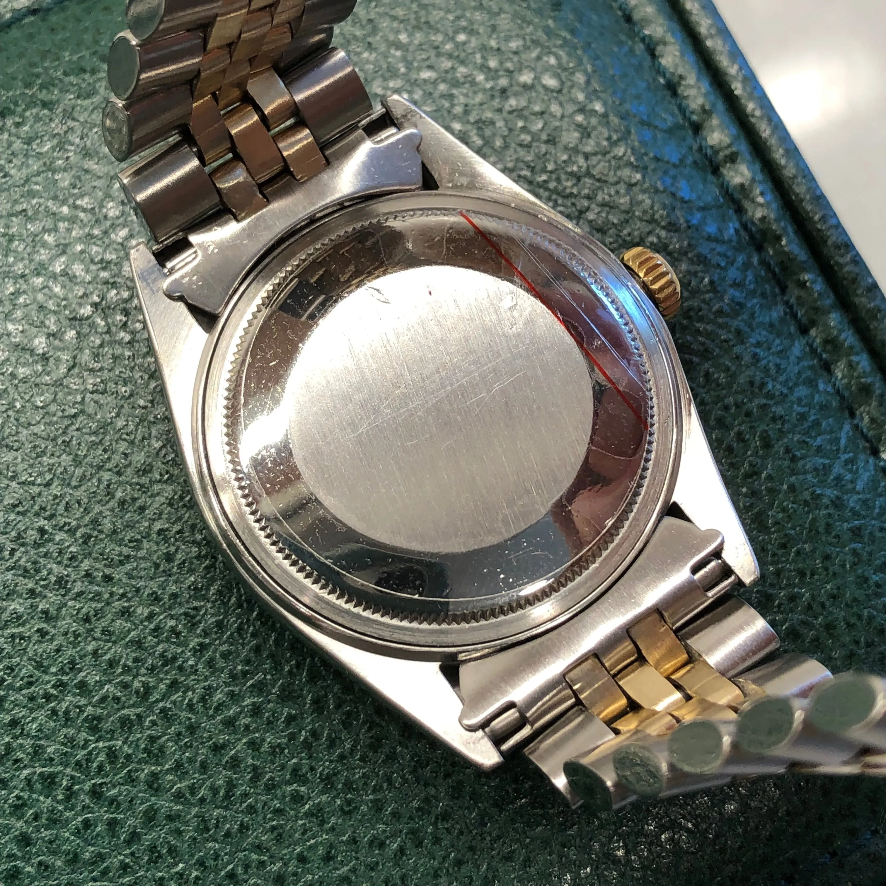 1974 Rolex Datejust 1601 Blue Sigma Dial Two Tone Big Logo Jubilee Automatic Wristwatch