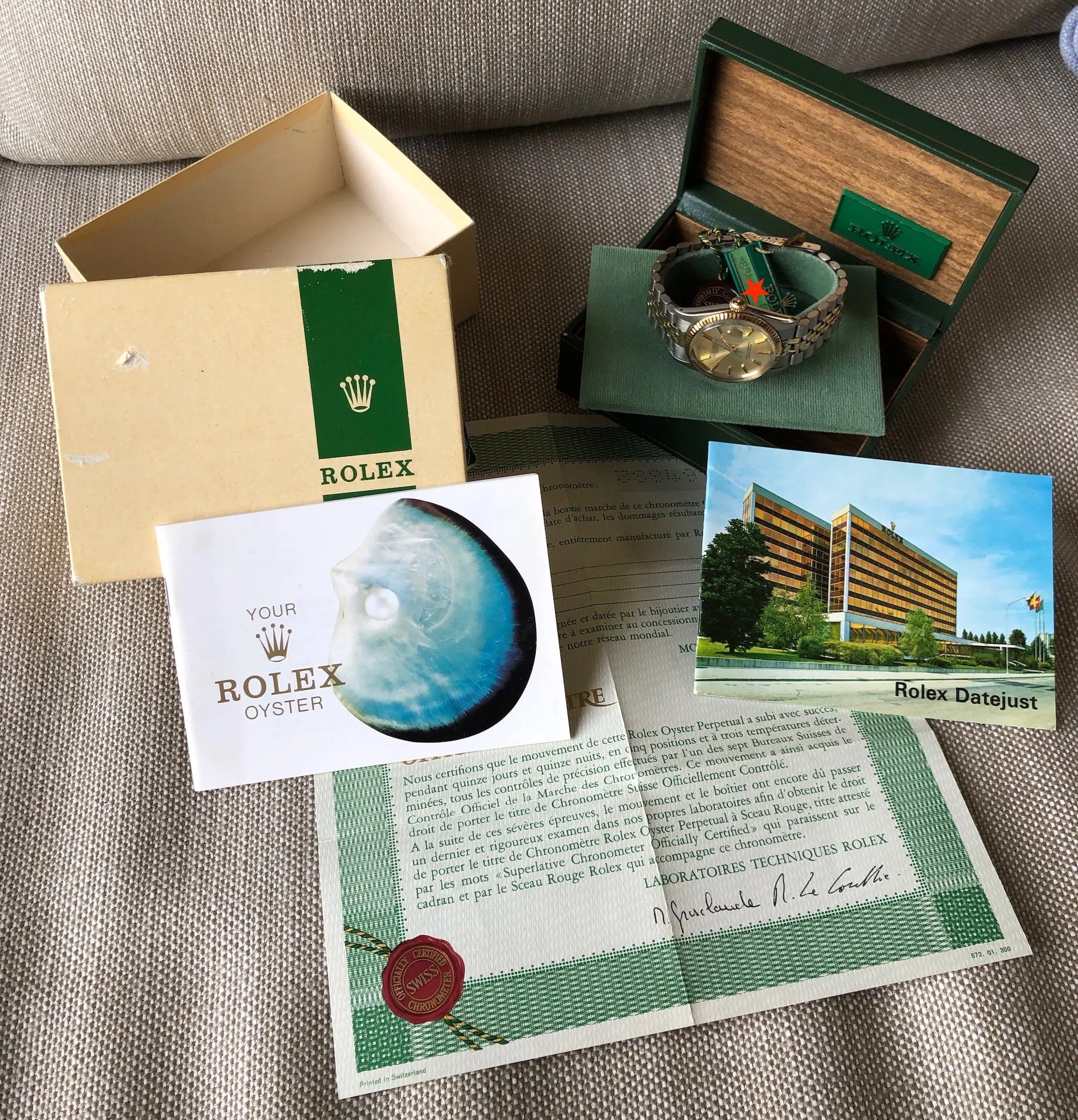 1975 Rolex Datejust 1601 Sigma Steel Gold Two Tone Jubilee Champagne Automatic Wristwatch Box Papers