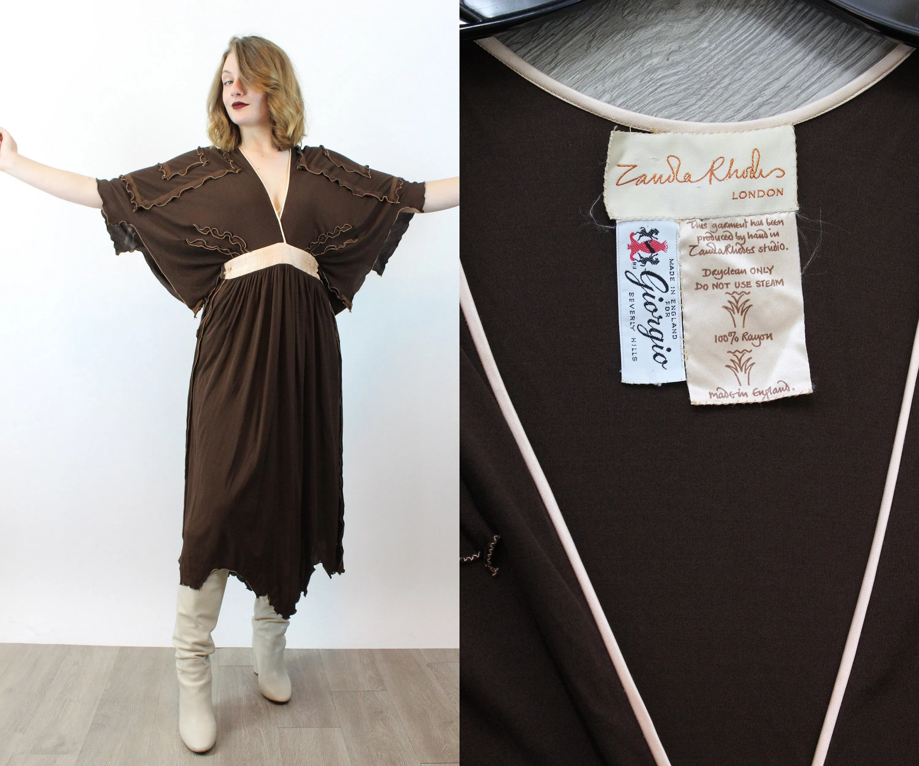 1976 ZANDRA RHODES documented dress xs | new spring