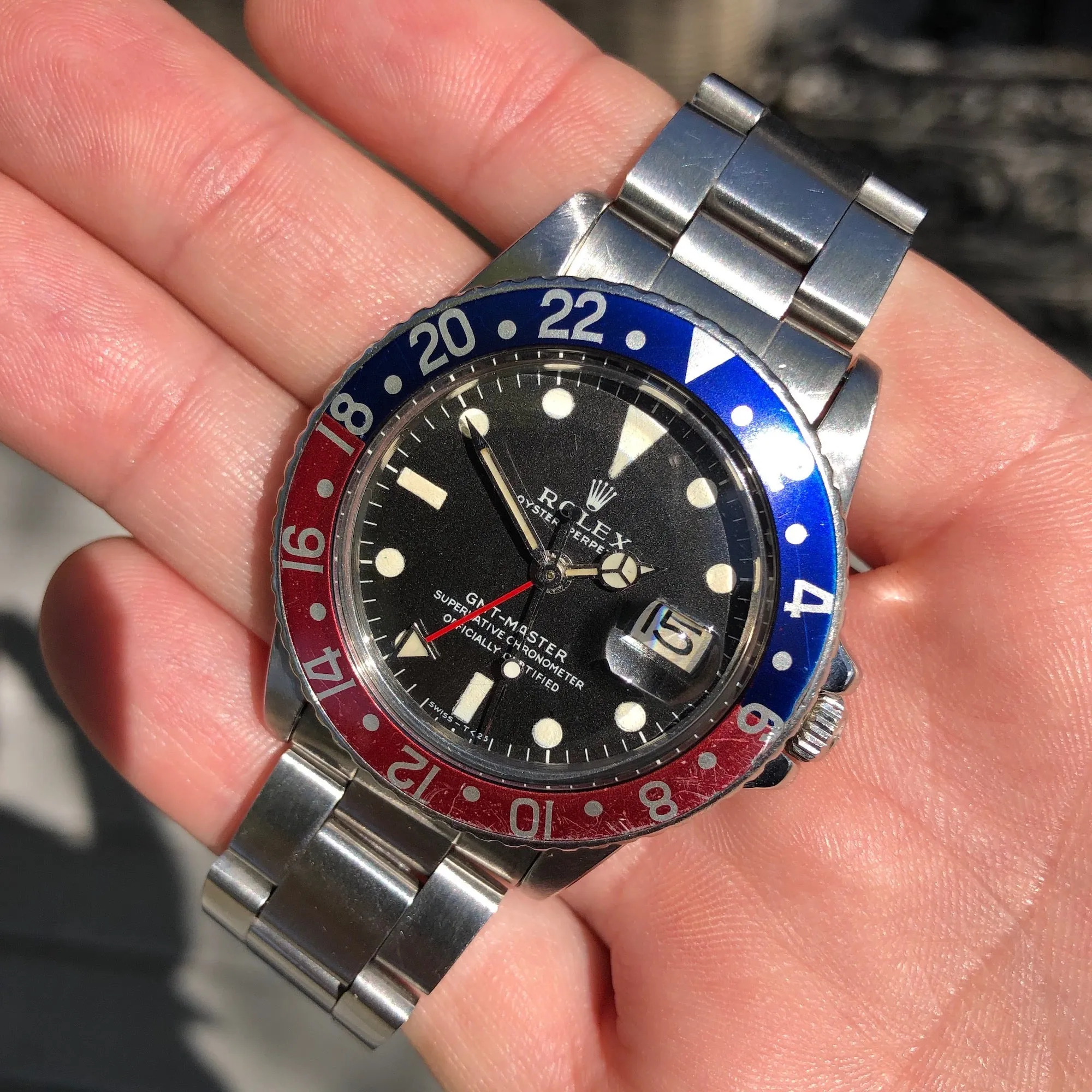 1978 Rolex GMT MASTER 1675 Pepsi Oyster Perpetual Wristwatch