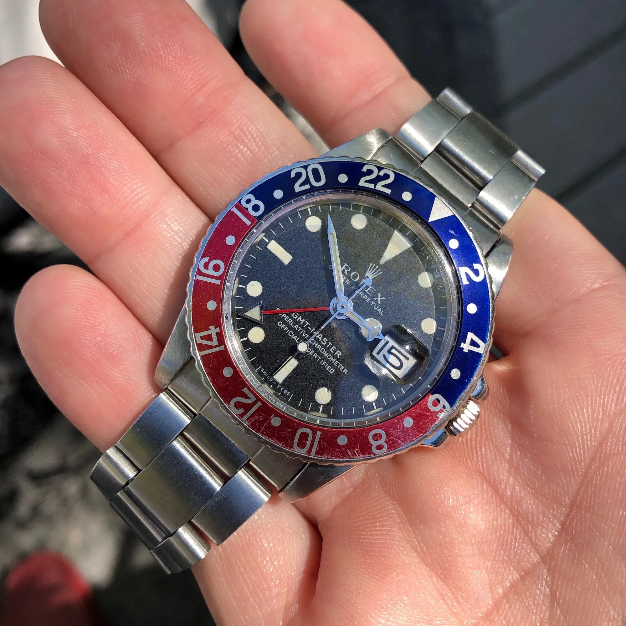 1978 Rolex GMT MASTER 1675 Pepsi Oyster Perpetual Wristwatch