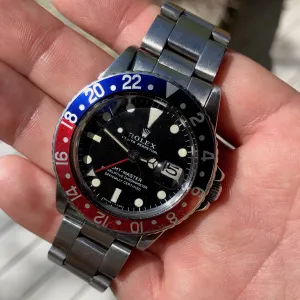 1978 Rolex GMT MASTER 1675 Pepsi Oyster Perpetual Wristwatch