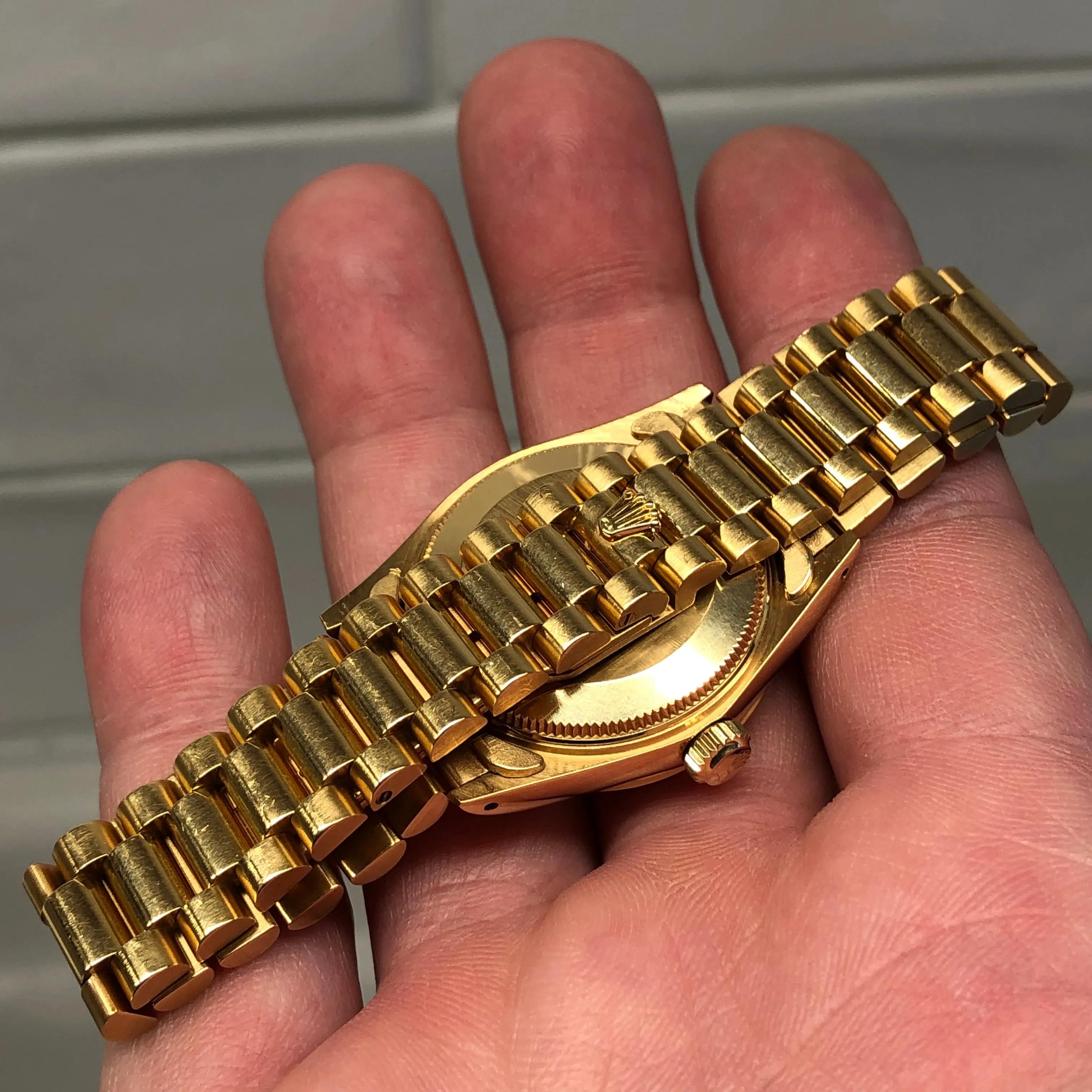 1979 Rolex Datejust Midsize President 6827 18K Yellow Gold 31mm Wristwatch