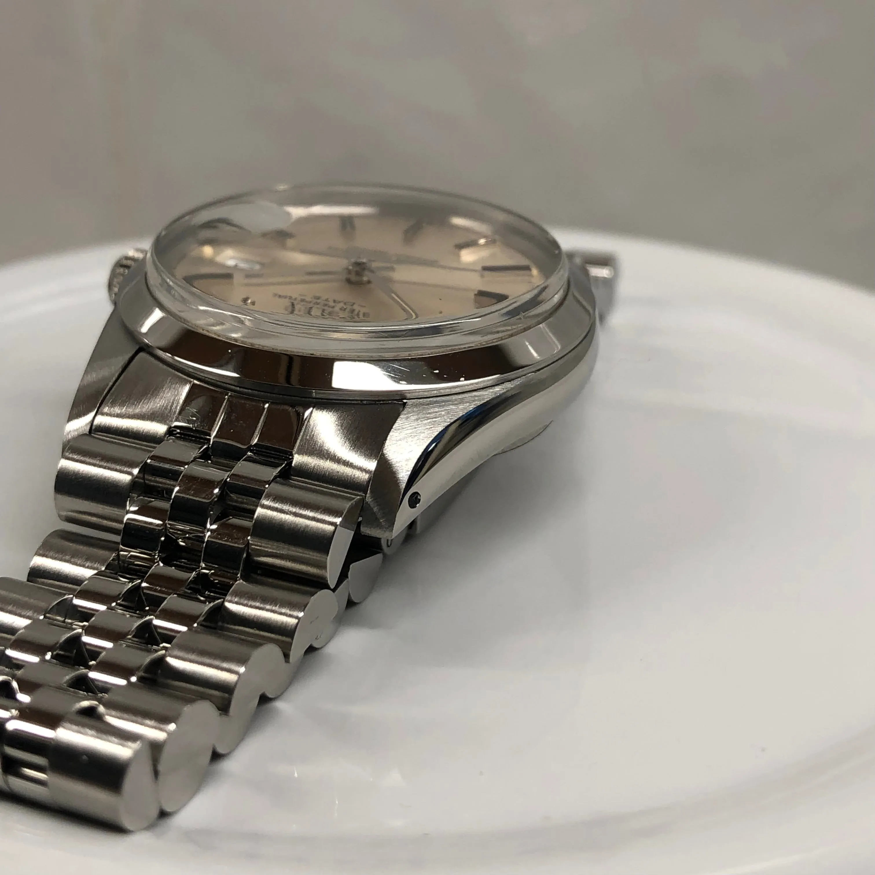 1982 Rolex Date 15000 Oyster Perpetual Jubilee Silver Dial Wristwatch