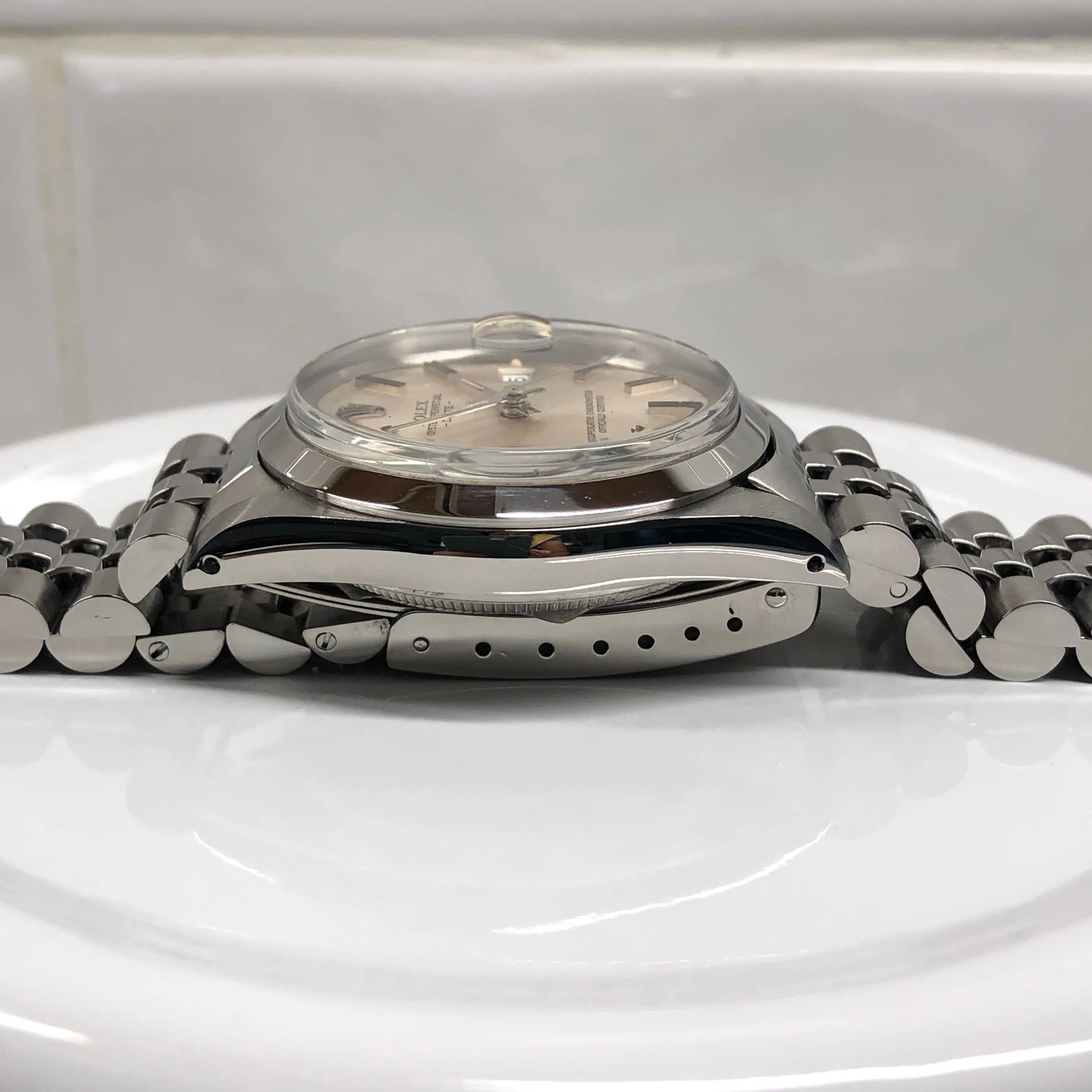1982 Rolex Date 15000 Oyster Perpetual Jubilee Silver Dial Wristwatch
