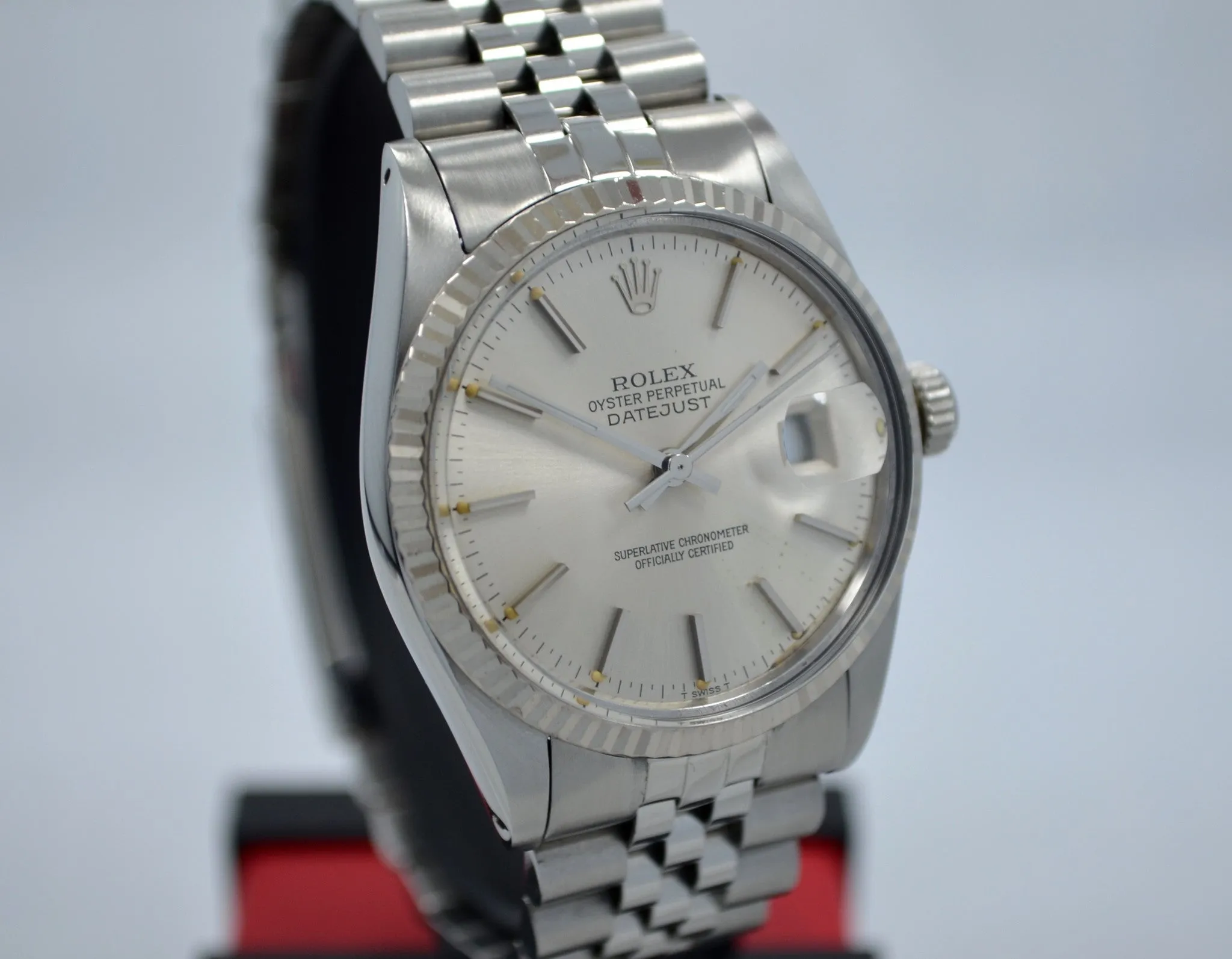1983 Rolex Datejust 16014 Stainelss Steel Jubilee Fluted Bezel Quickset Wristwatch