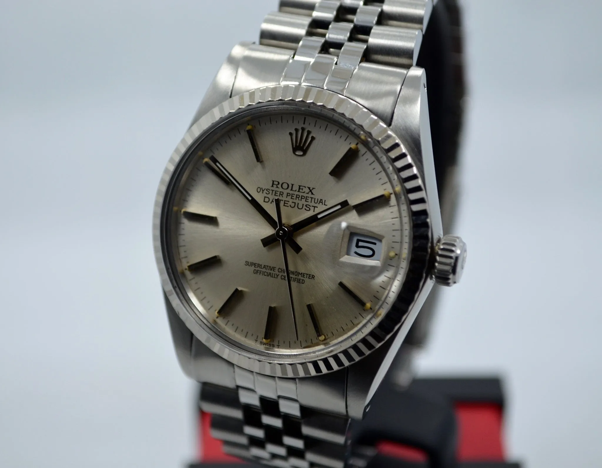 1983 Rolex Datejust 16014 Stainelss Steel Jubilee Fluted Bezel Quickset Wristwatch