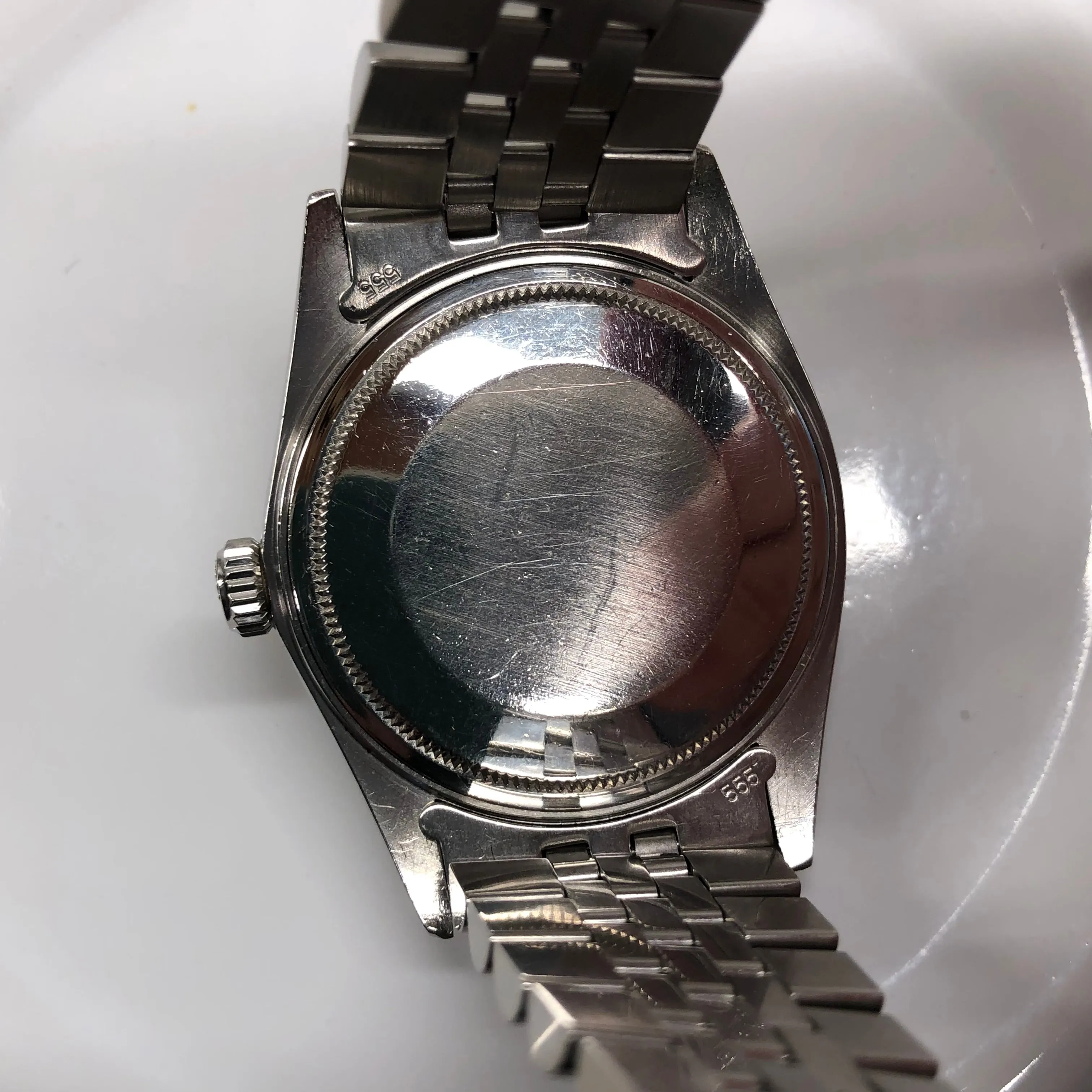 1984 Rolex Datejust 16030 Steel Blue Engine Turned Automatic Wristwatch