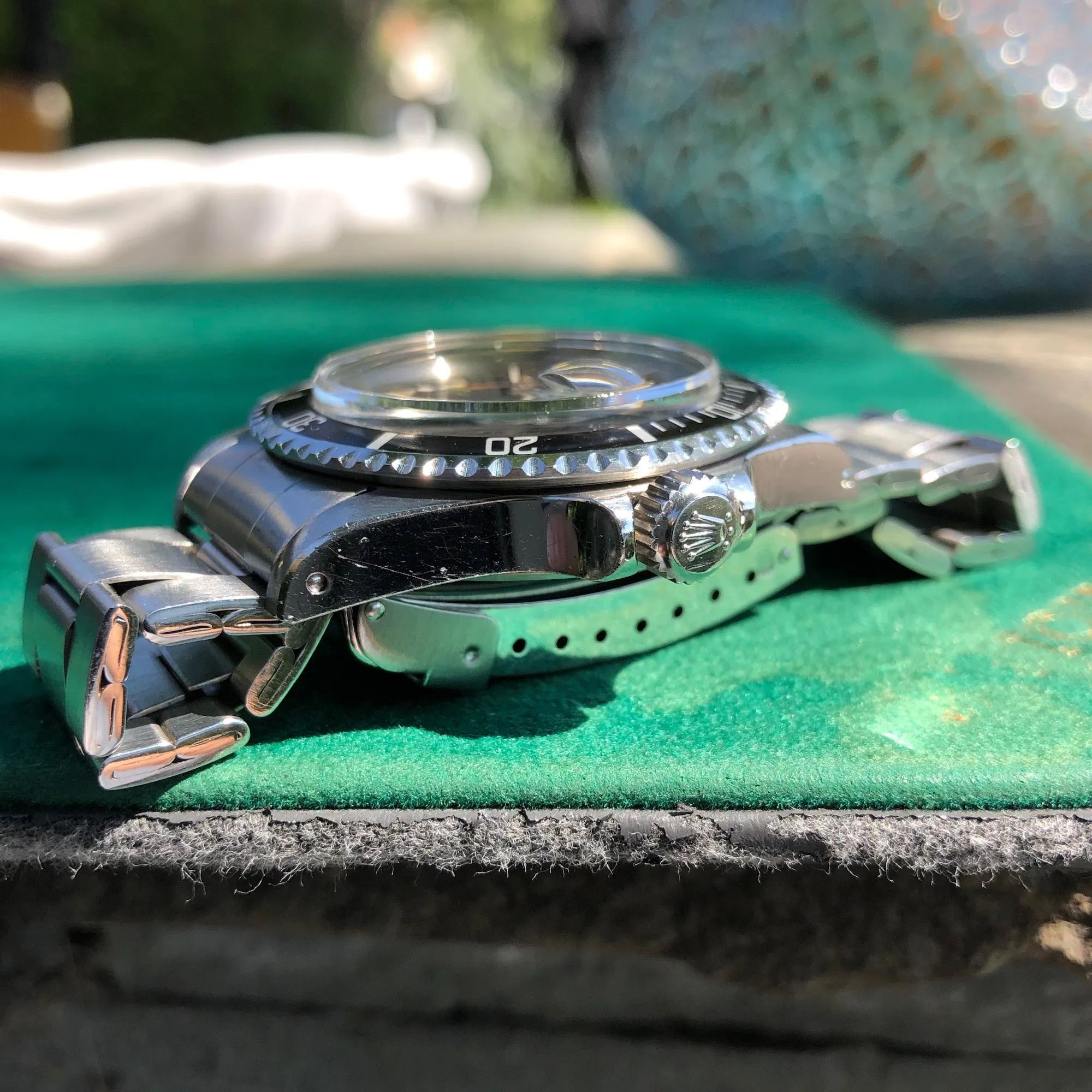 1985 Tudor Submariner 76100 Lollipop Black Dial Tropical Wristwatch Papers Unpolished