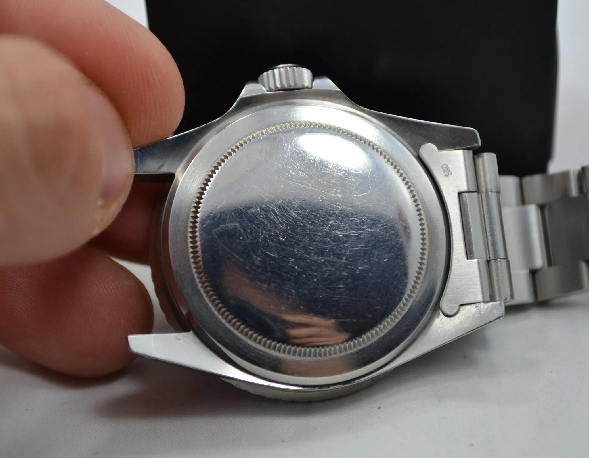 1986 Rolex 5513 Submariner Stainless Steel 9.4 Mil Wristwatch Box Papers