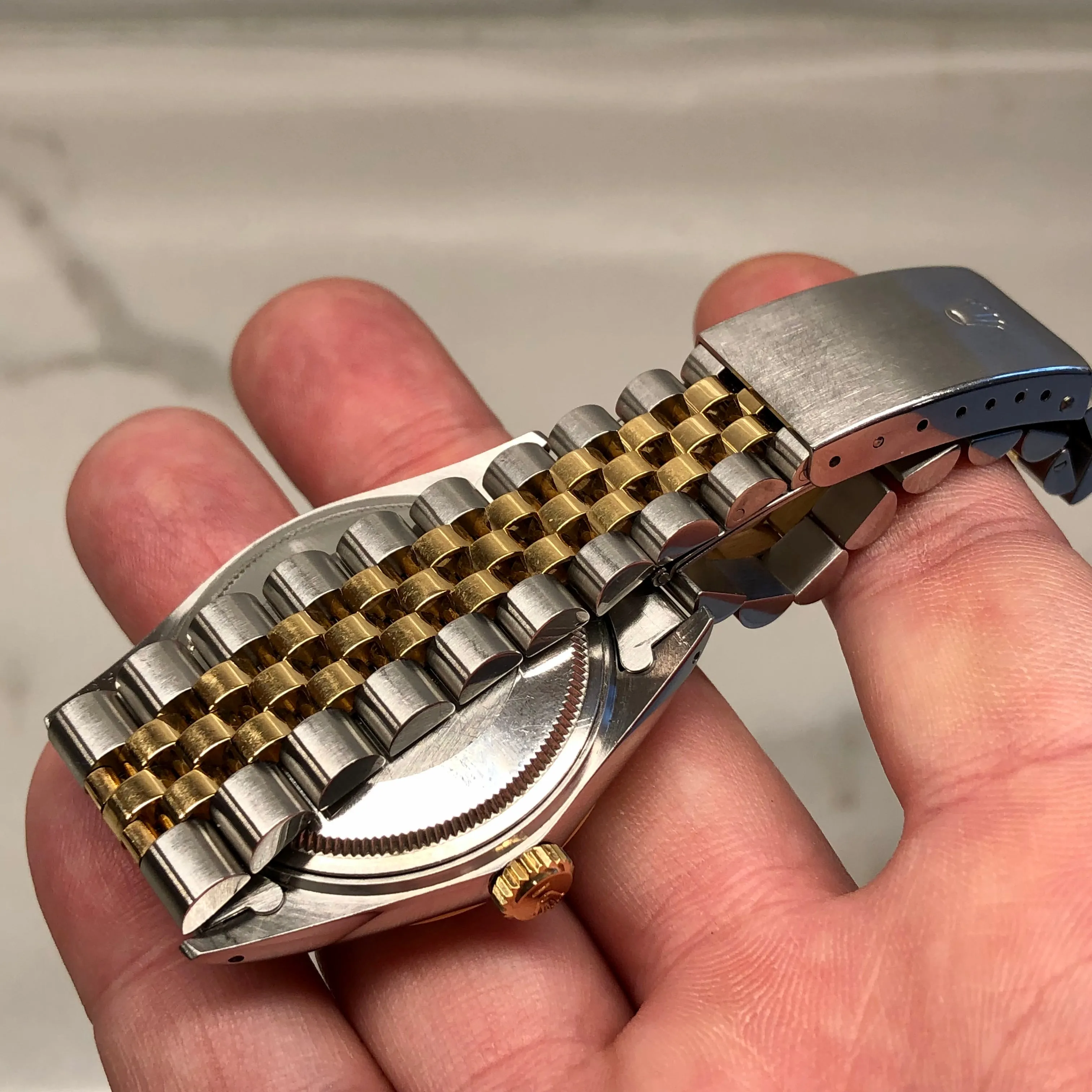 1986 Rolex Datejust 16013 Two Tone Tiffany & Co. Champagne Dial Jubilee Automatic Wristwatch