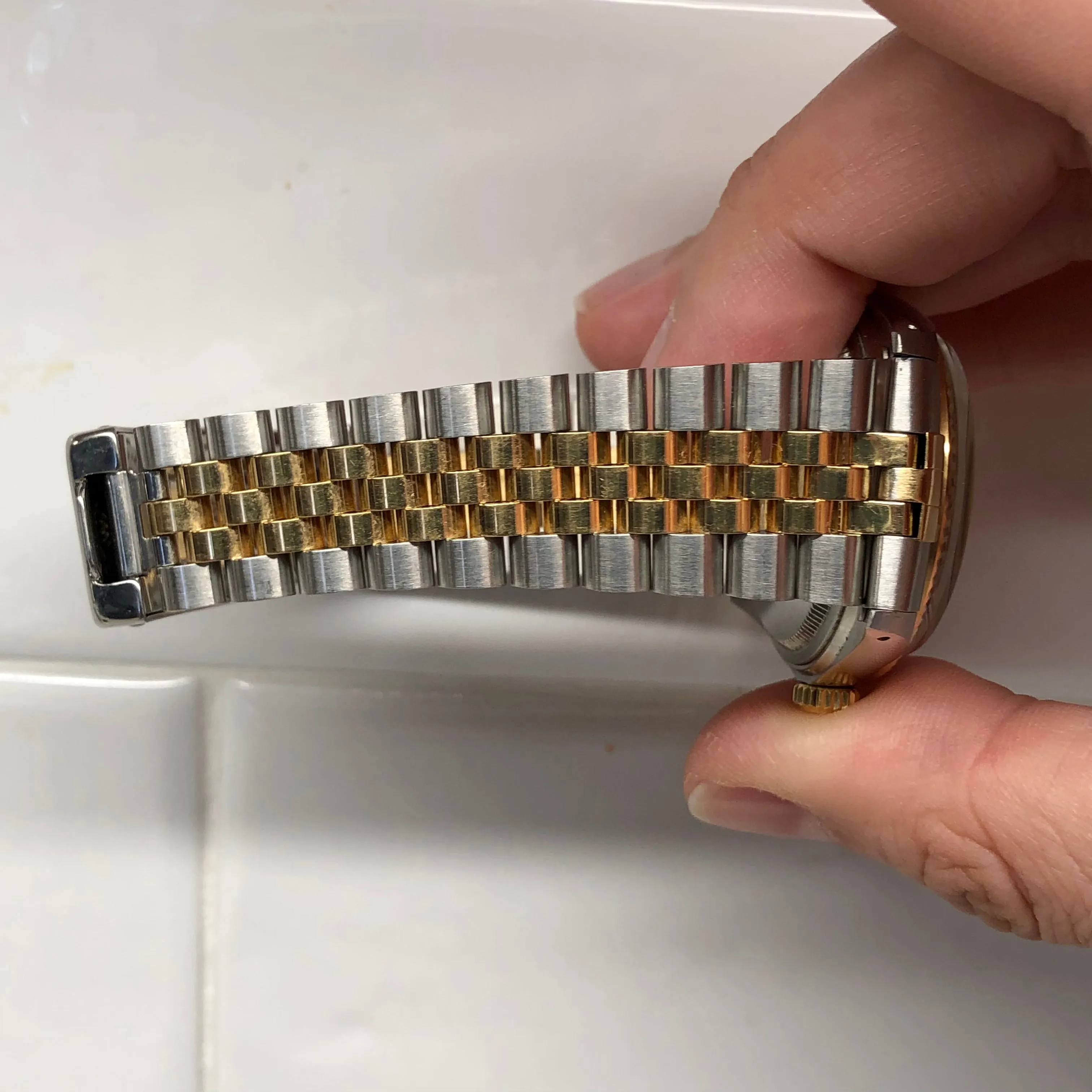 1986 Rolex Datejust 16013 Two Tone Tiffany & Co. Champagne Dial Jubilee Automatic Wristwatch