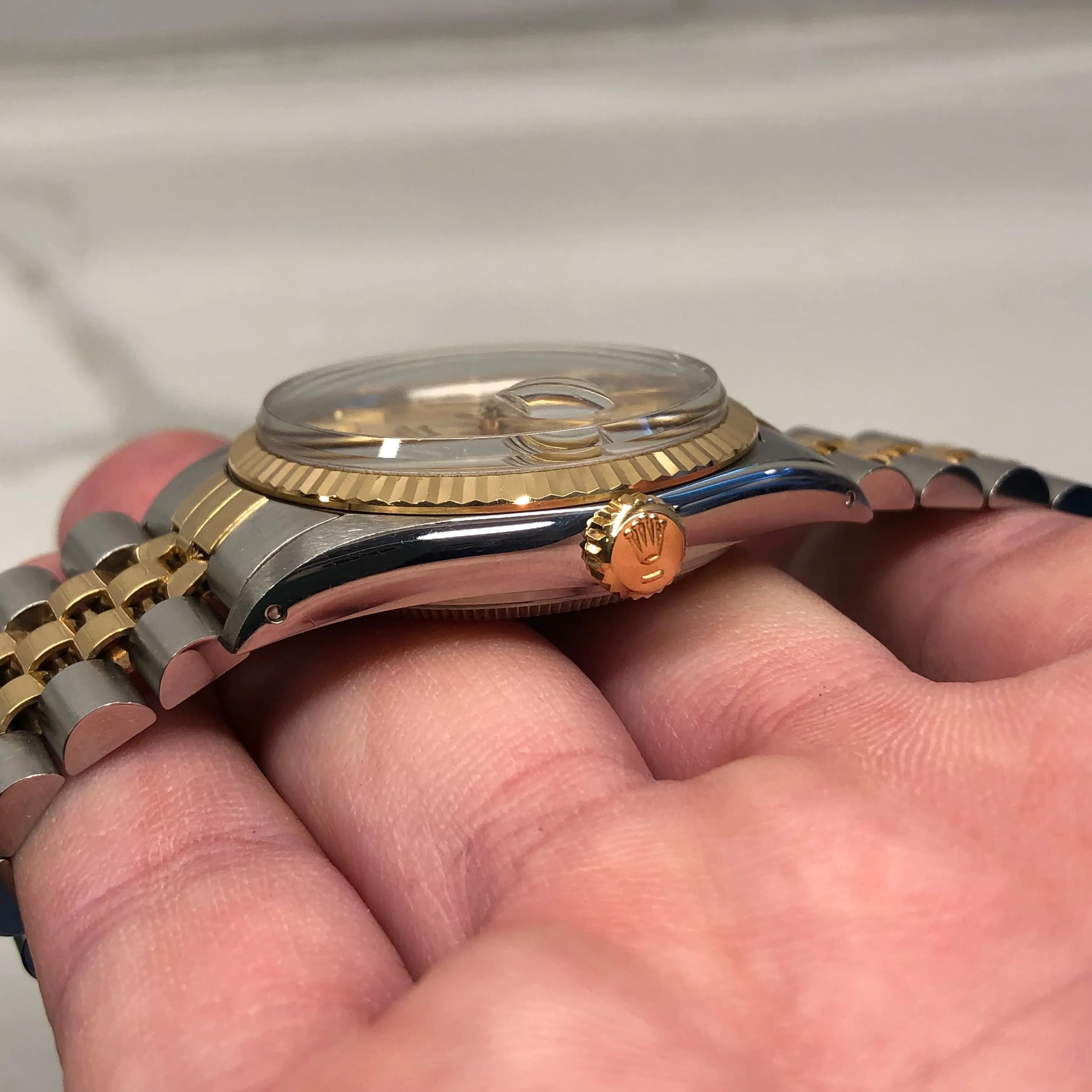 1986 Rolex Datejust 16013 Two Tone Tiffany & Co. Champagne Dial Jubilee Automatic Wristwatch