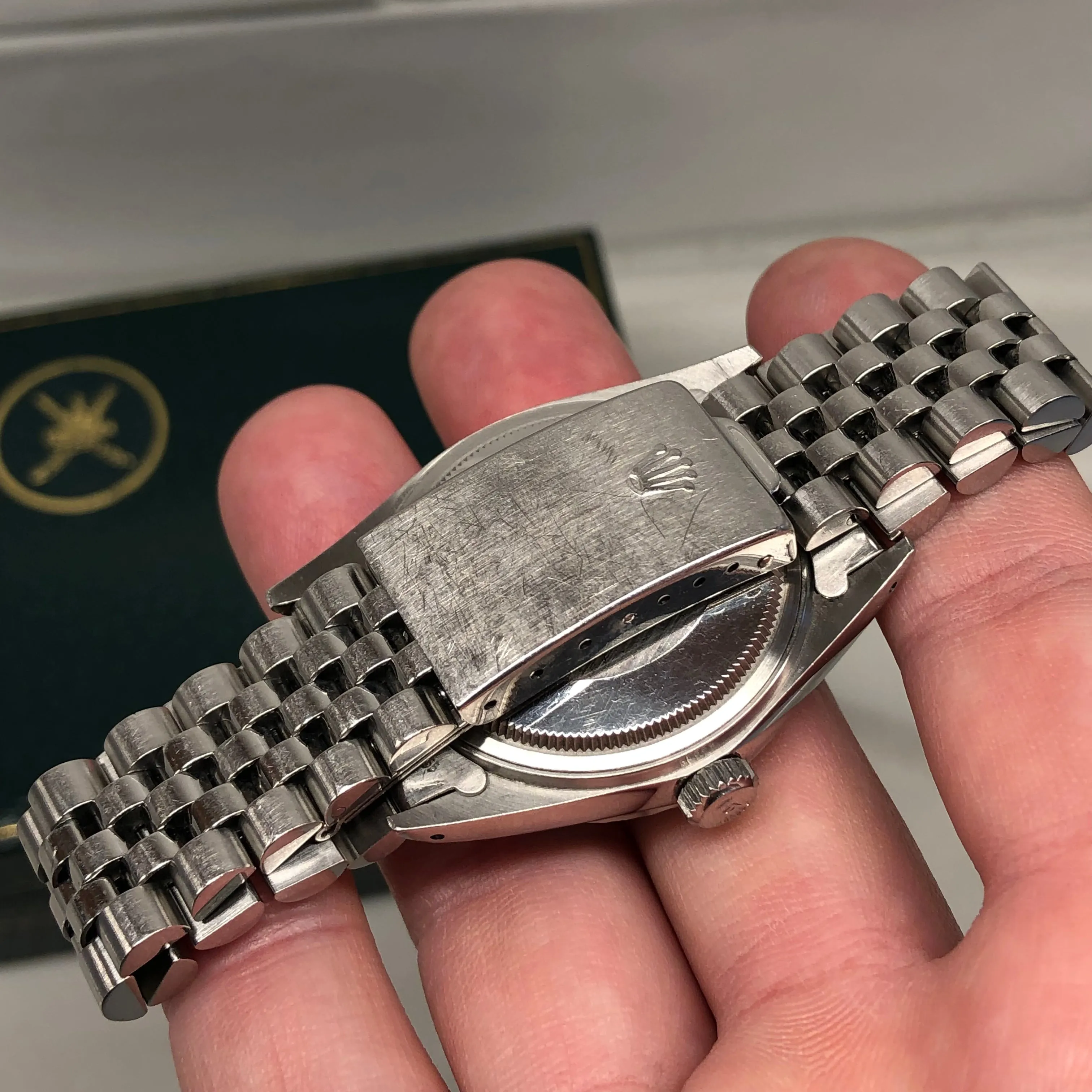 1986 Rolex Datejust 16030 Red Khanjar Sultan of Oman Blue Dial Automatic Wristwatch with Original Box