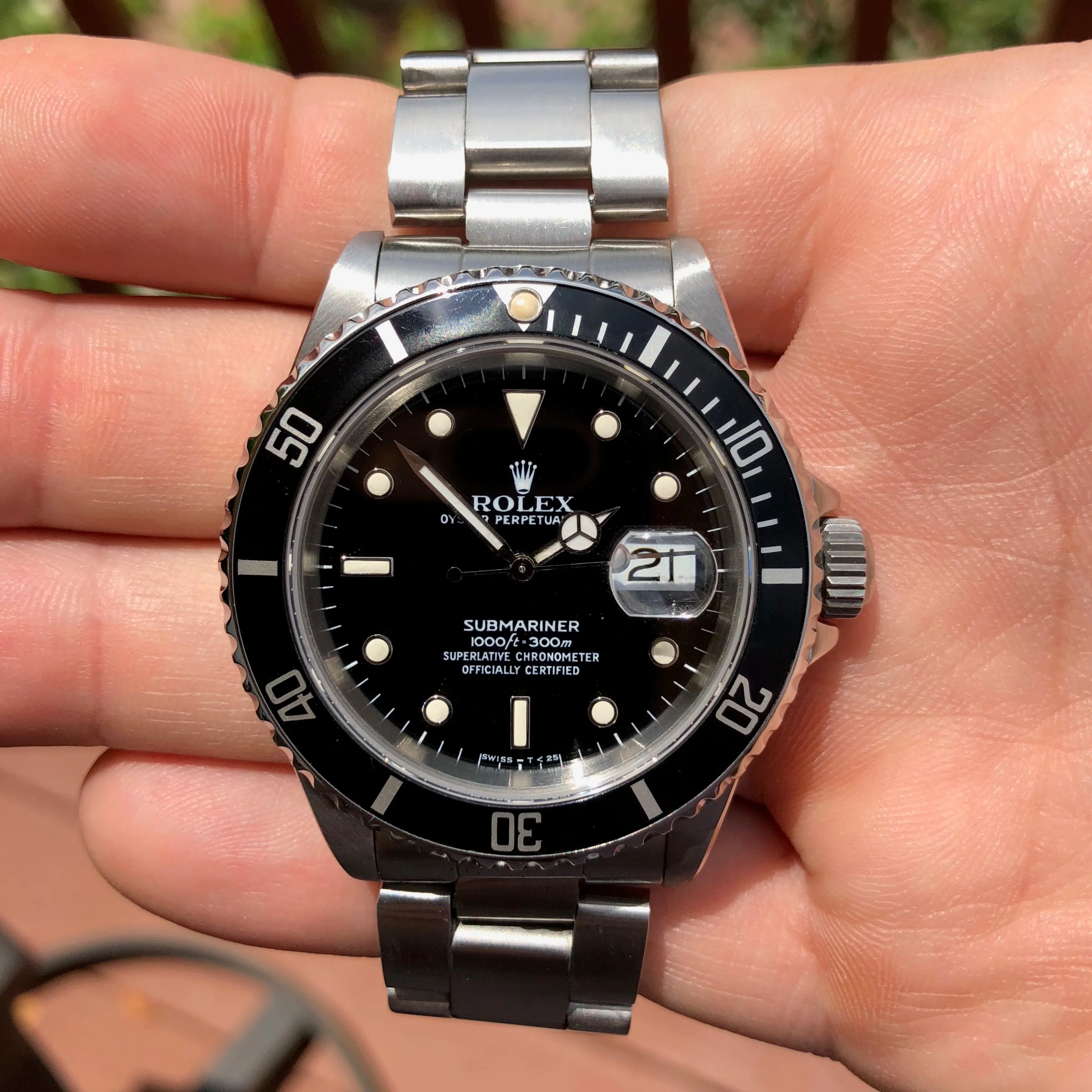 1989 Rolex Submariner 16610 Date Stainless Steel Automatic Cal. 3135 Box & Papers Circa