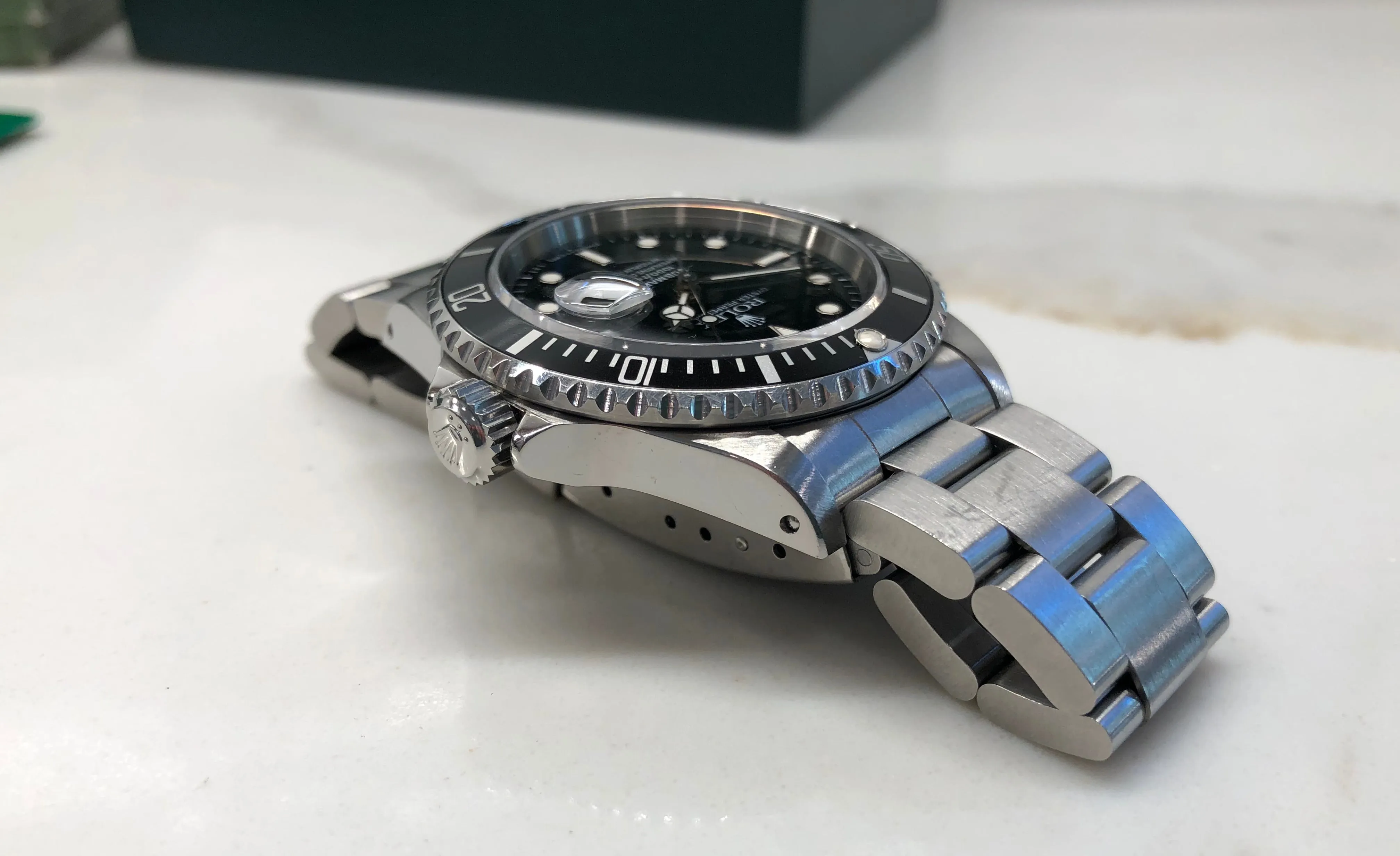 1991 Rolex Submariner Date 16610 Tritium Steel Wristwatch with Box and Papers