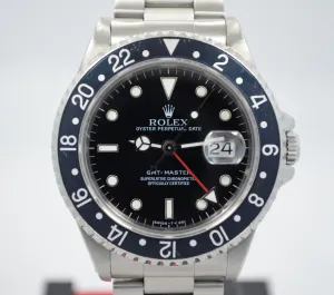 1993 Rolex GMT Master 16700 Stainless Steel Oyster "S" Serial Wristwatch