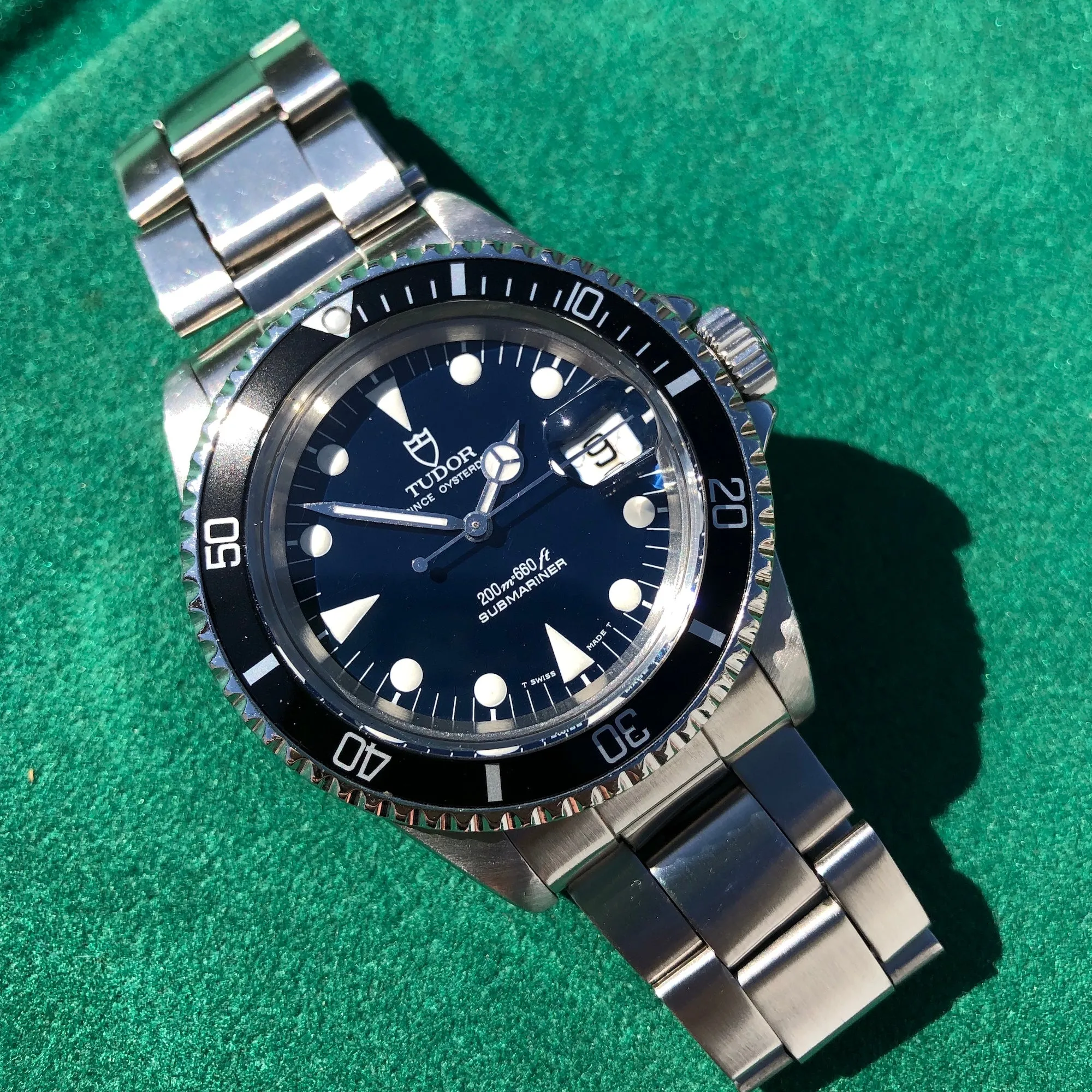 1993 Tudor Submariner 79090 Blue Oysterdate Prince Stainless Steel Wristwatch