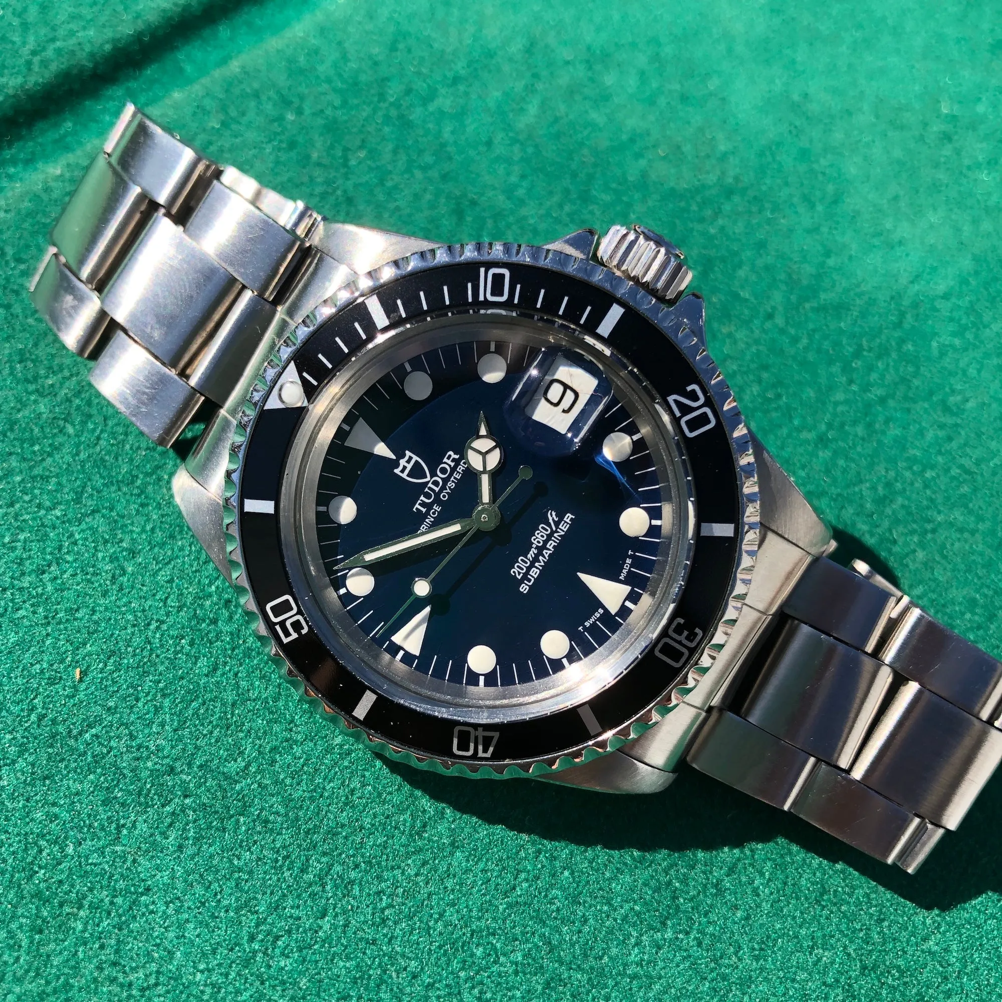 1993 Tudor Submariner 79090 Blue Oysterdate Prince Stainless Steel Wristwatch