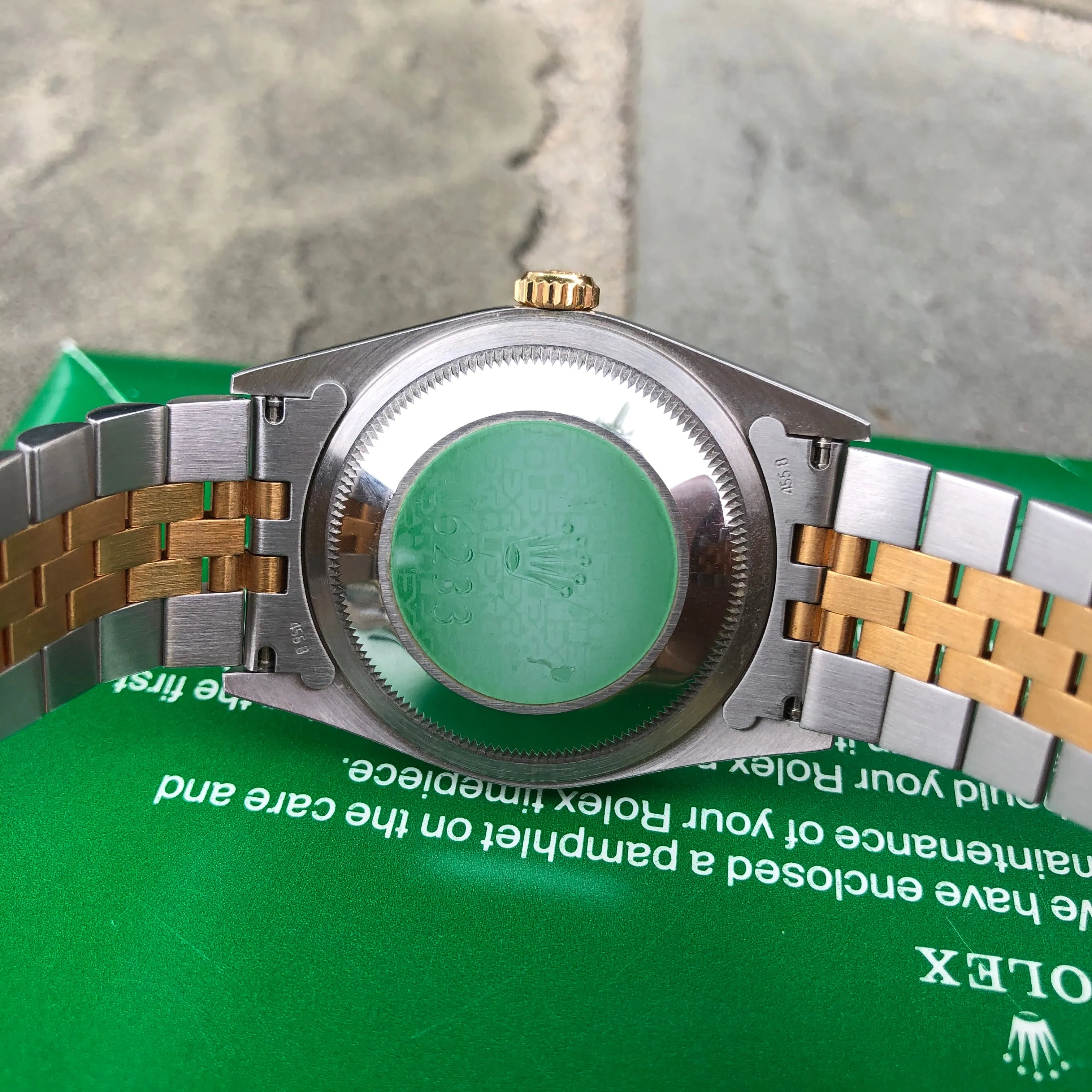 1995 Rolex Datejust 16233 Silver Steel Gold Two Tone Jubilee Automatic Wristwatch Box Papers