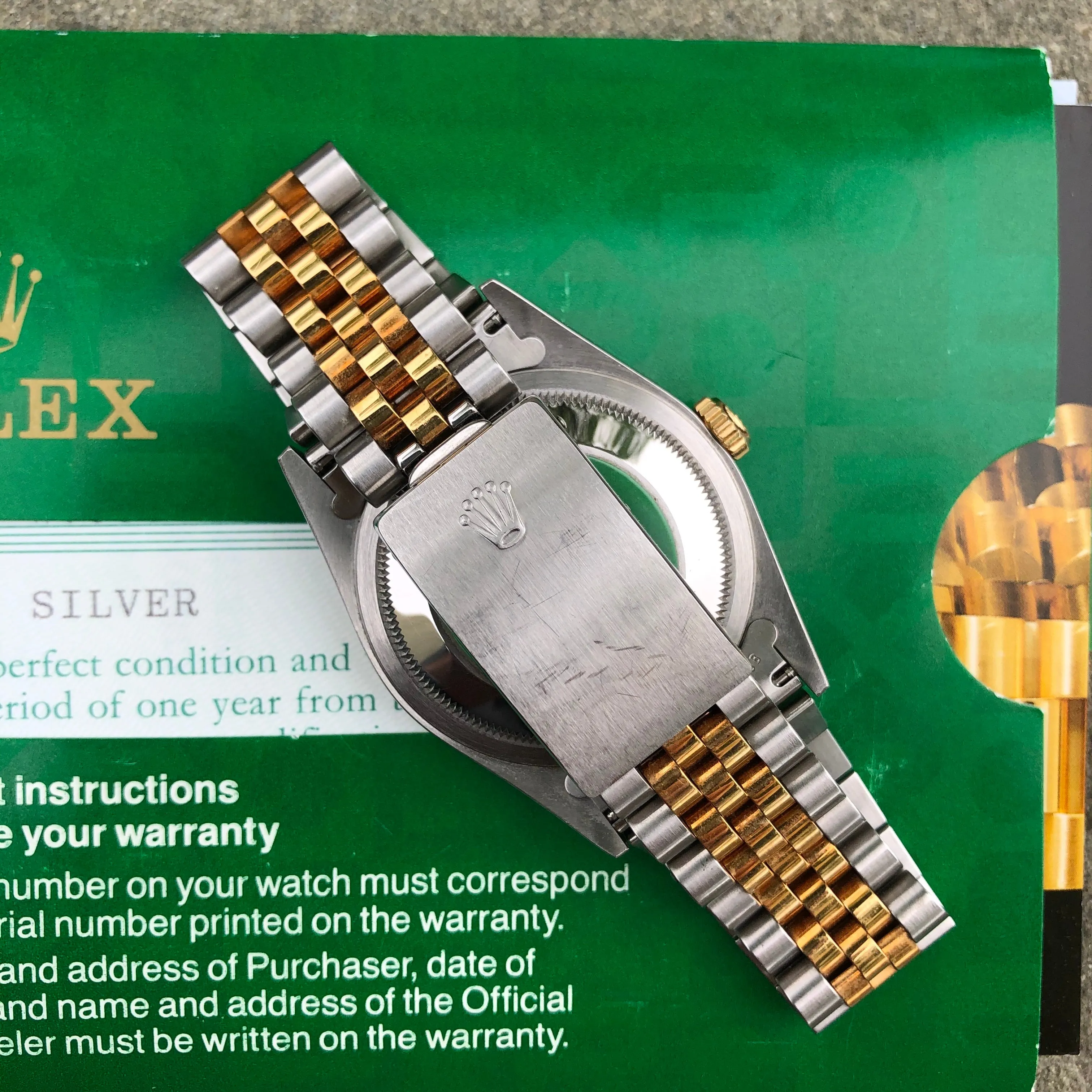 1995 Rolex Datejust 16233 Silver Steel Gold Two Tone Jubilee Automatic Wristwatch Box Papers