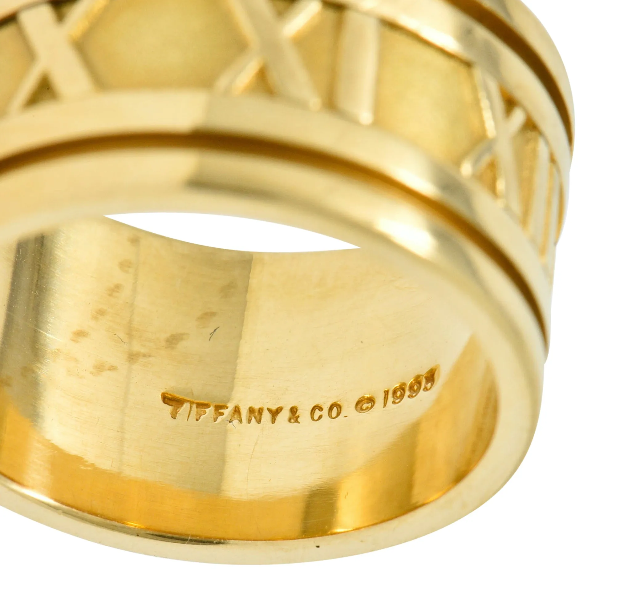1995 Tiffany & Co. 18 Karat Gold Unisex 12MM Atlas Band Ring