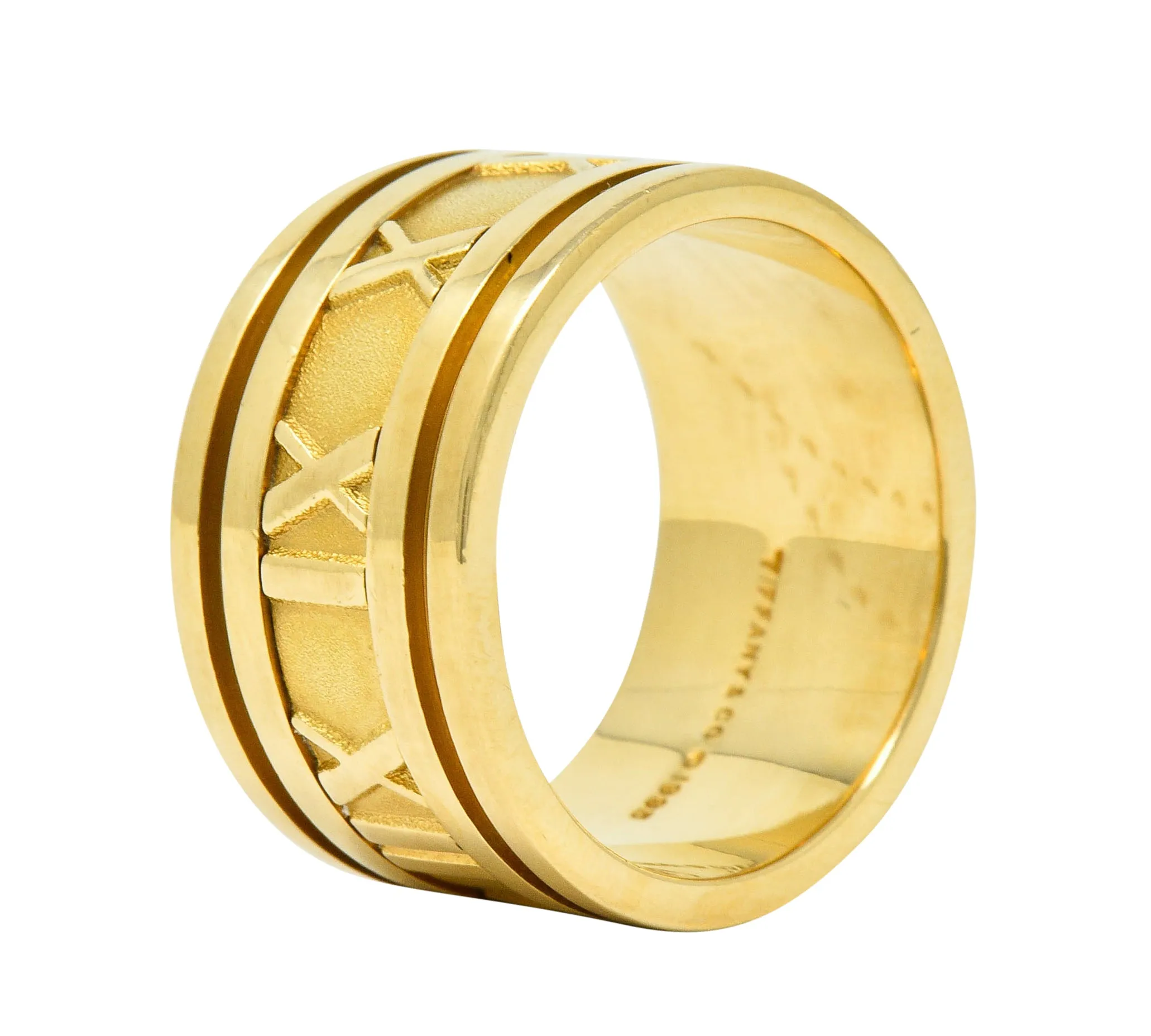 1995 Tiffany & Co. 18 Karat Gold Unisex 12MM Atlas Band Ring