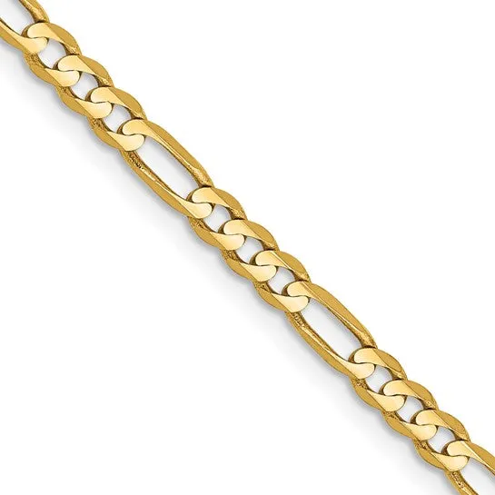 24" 14KY Flat Figaro Men's Chain