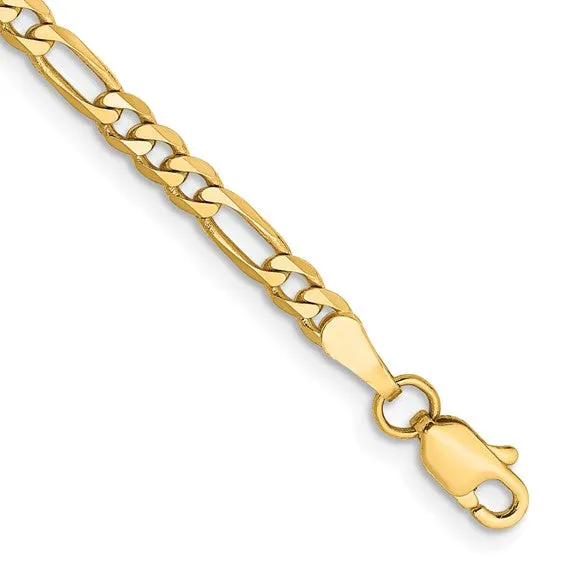 24" 14KY Flat Figaro Men's Chain