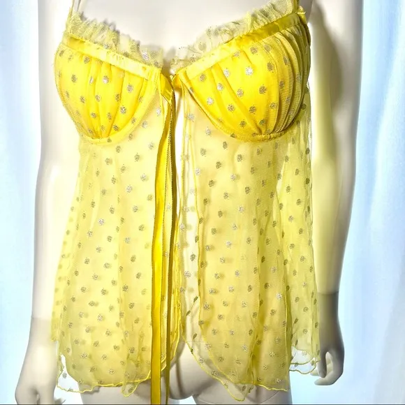 36C VS Victoria’s Secret Sexy little things Yellow Chemise Costume Lingerie Slip