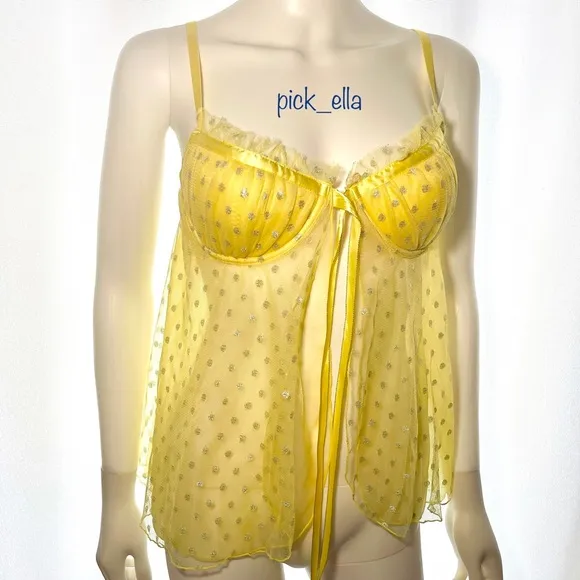 36C VS Victoria’s Secret Sexy little things Yellow Chemise Costume Lingerie Slip