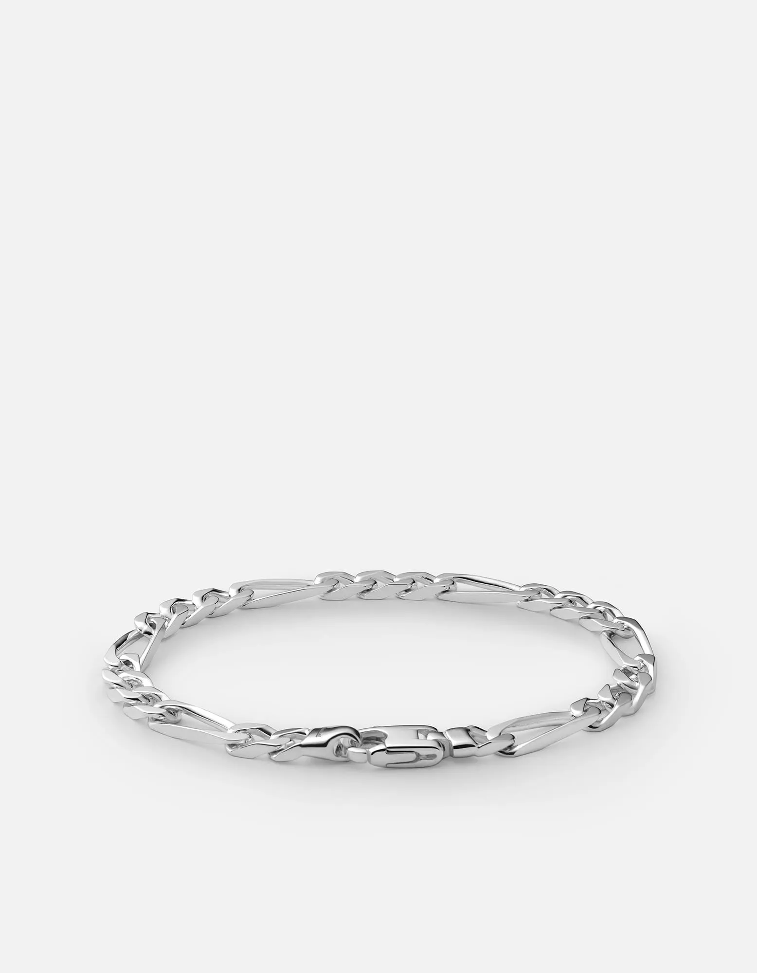 5mm Figaro Chain Bracelet, Sterling Silver
