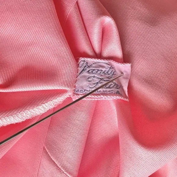 60s VTG Vanity Fair Pink Hand Dyed Barbiecore‎ Slip Dress S