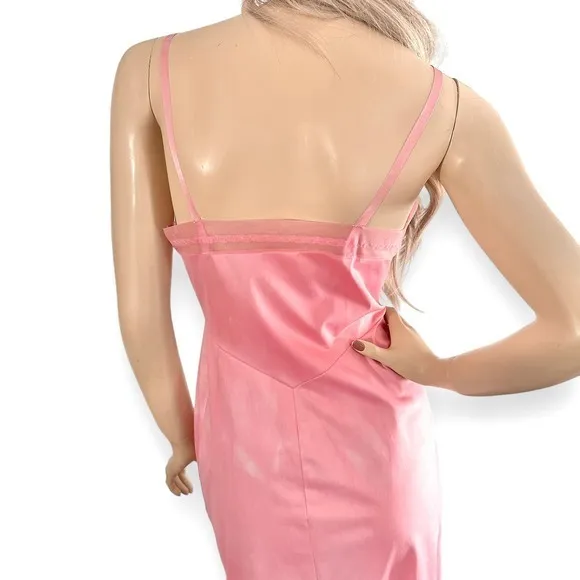 60s VTG Vanity Fair Pink Hand Dyed Barbiecore‎ Slip Dress S