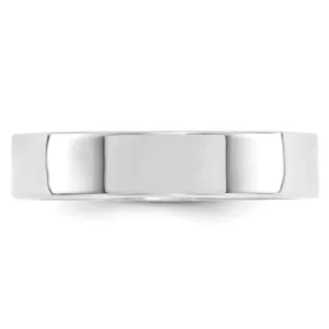 6MM White Gold Flat Wedding Band