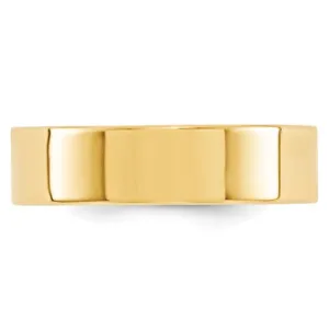 6MM Yellow Gold Flat Wedding Band