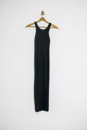 90's CRISSCROSS BACK BLACK DRESS / SMALL