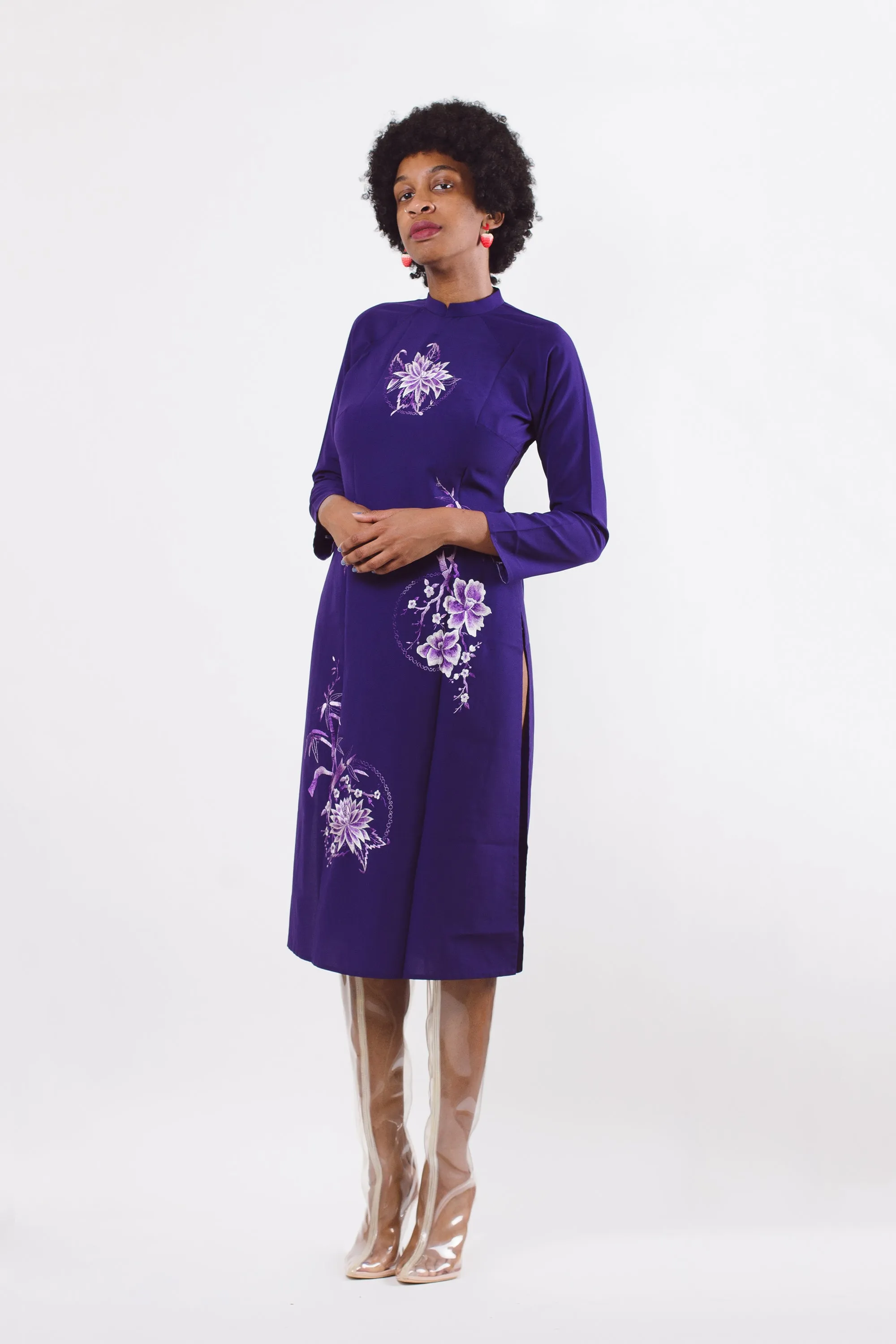 90's Purple Chinese Dress