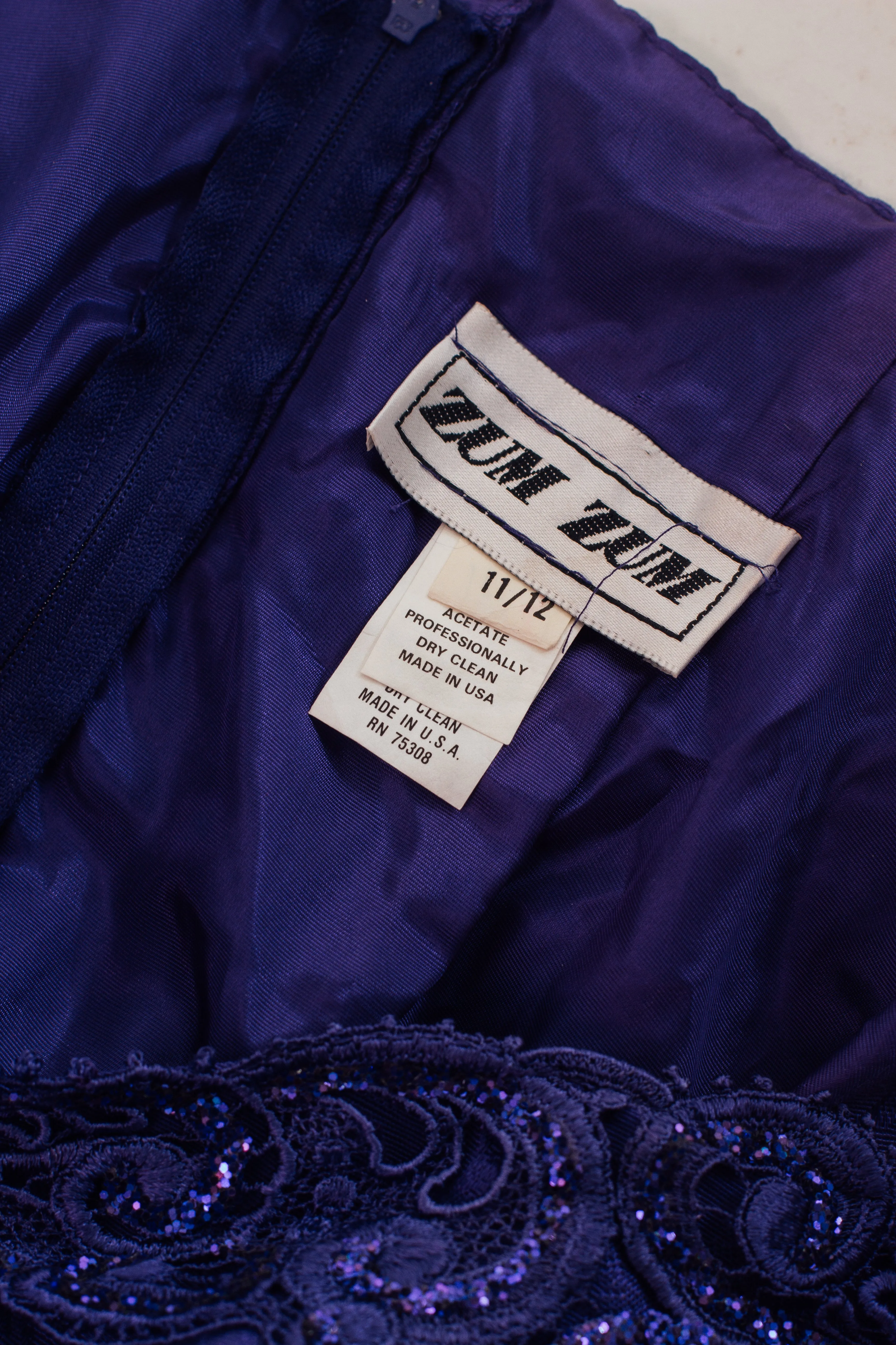 90's Purple Formal Mini Dress