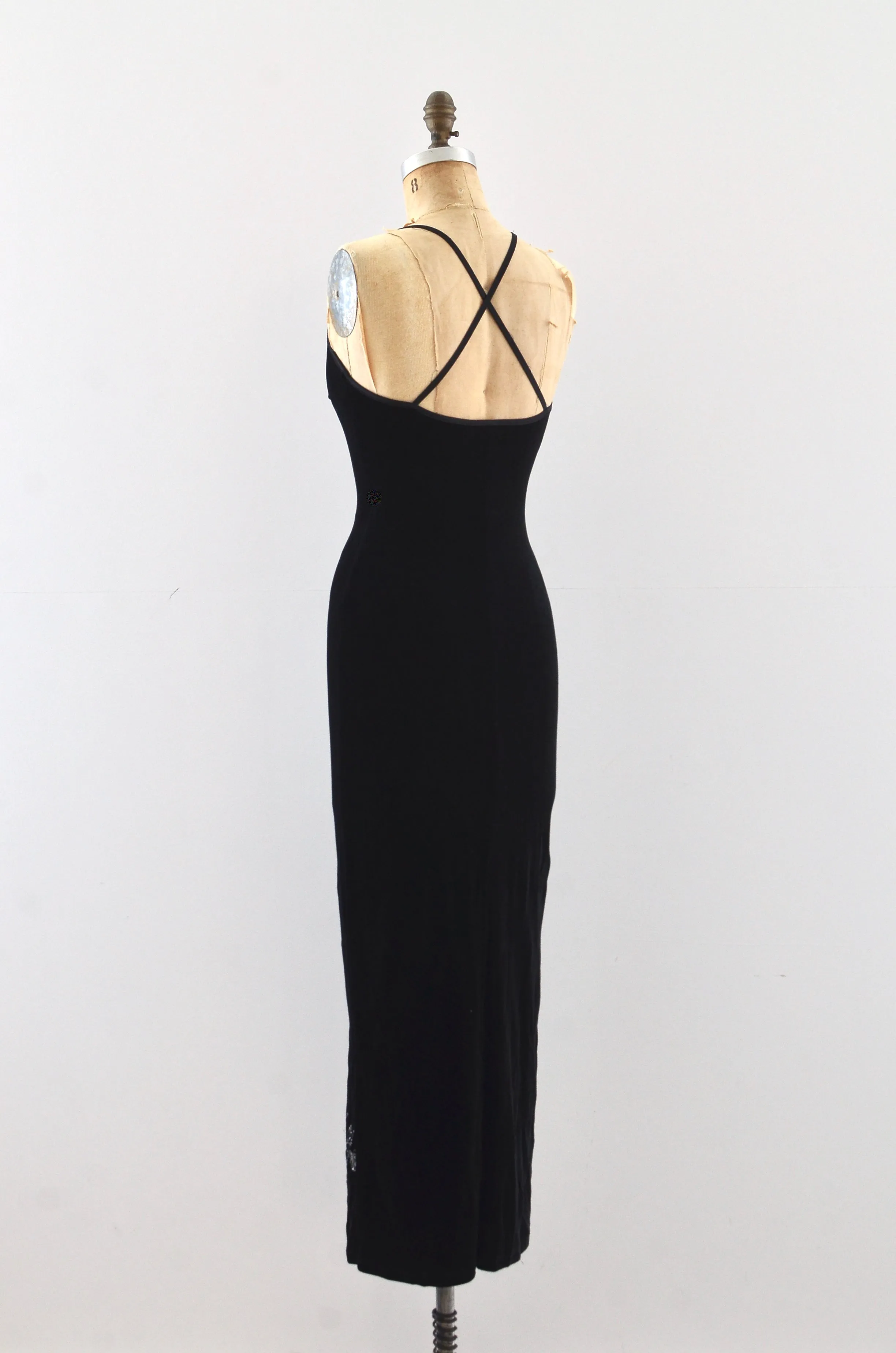 90's Velvet Flocked Dress