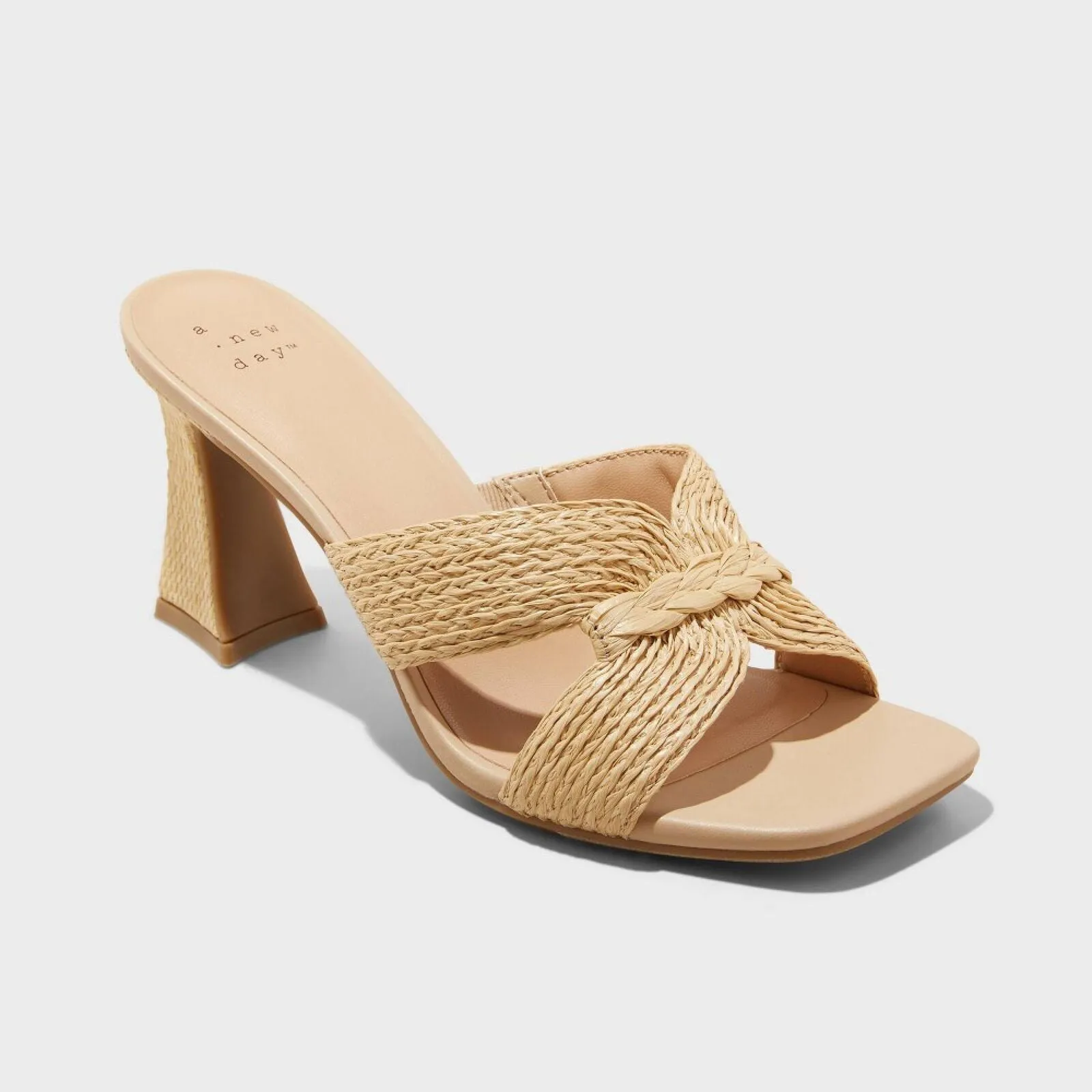 A New Day Women's Tia Mule Heels 89530591 Beige Brown 9M