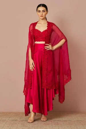 ADALIAH RED CAPE SET