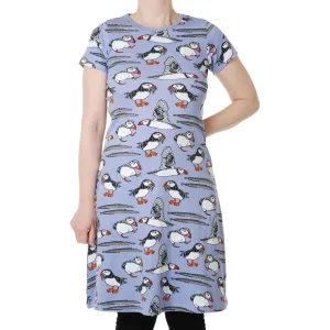 Adult's Puffins - Easter Egg Short Sleeve A-Line Dress - 2 Left Size XS & S