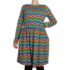 Adult's Radish - Stripe Long Sleeve Dress With Gathered Skirt