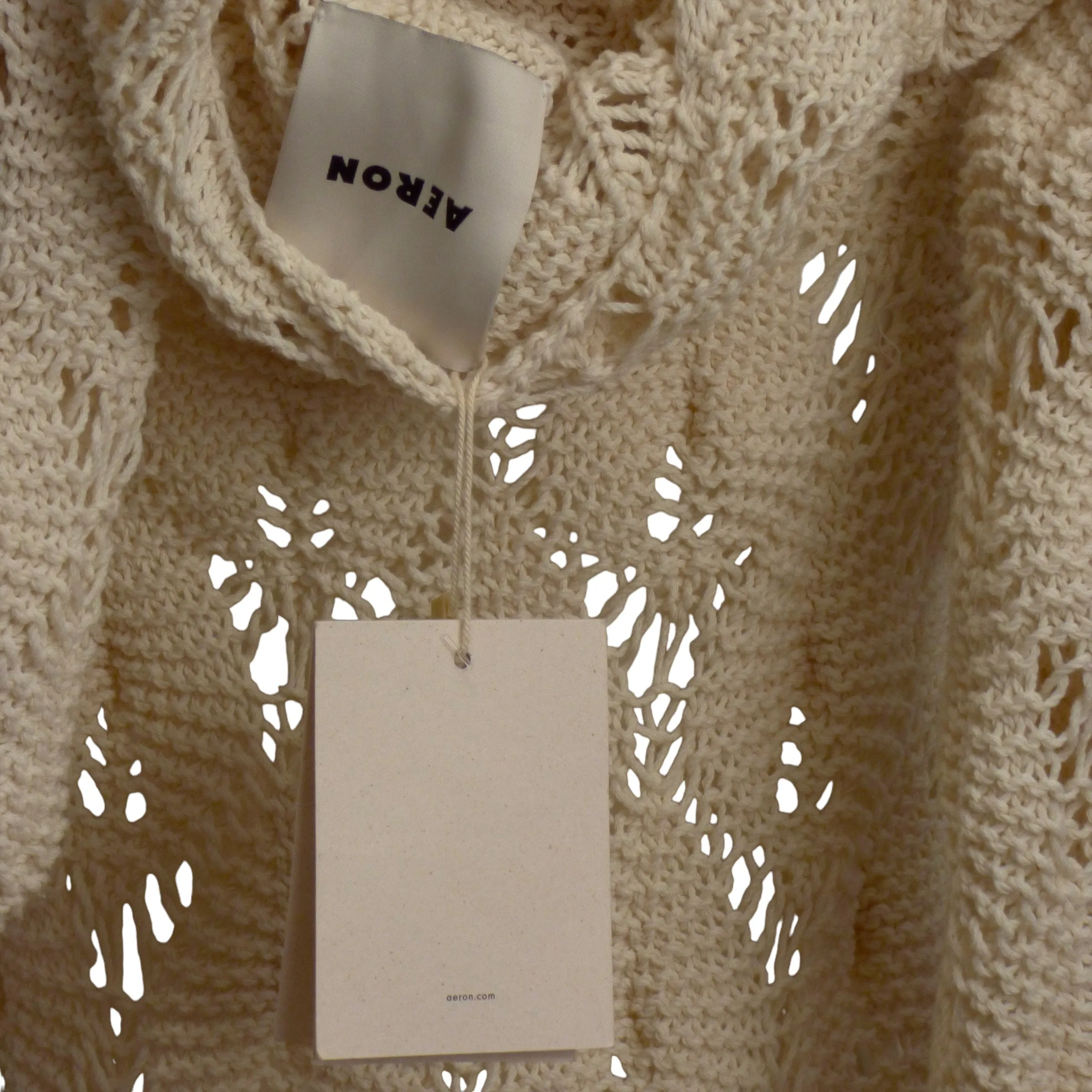 AERON- NWT Ivory Crochet Sweater Dress, Size 6
